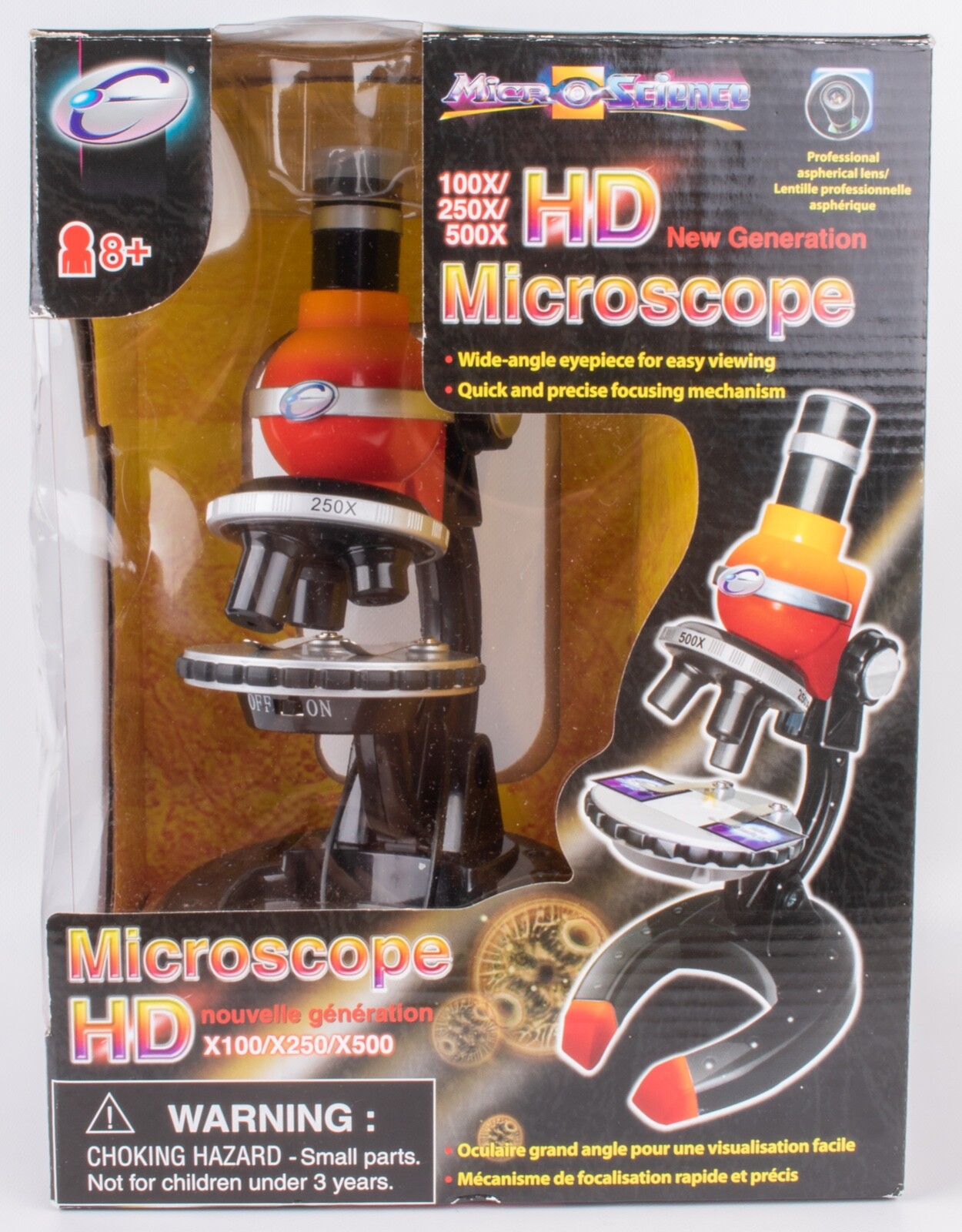 New In Box Vintage 2003 Micro Science Children's Microscope Set 100x 300x 600x