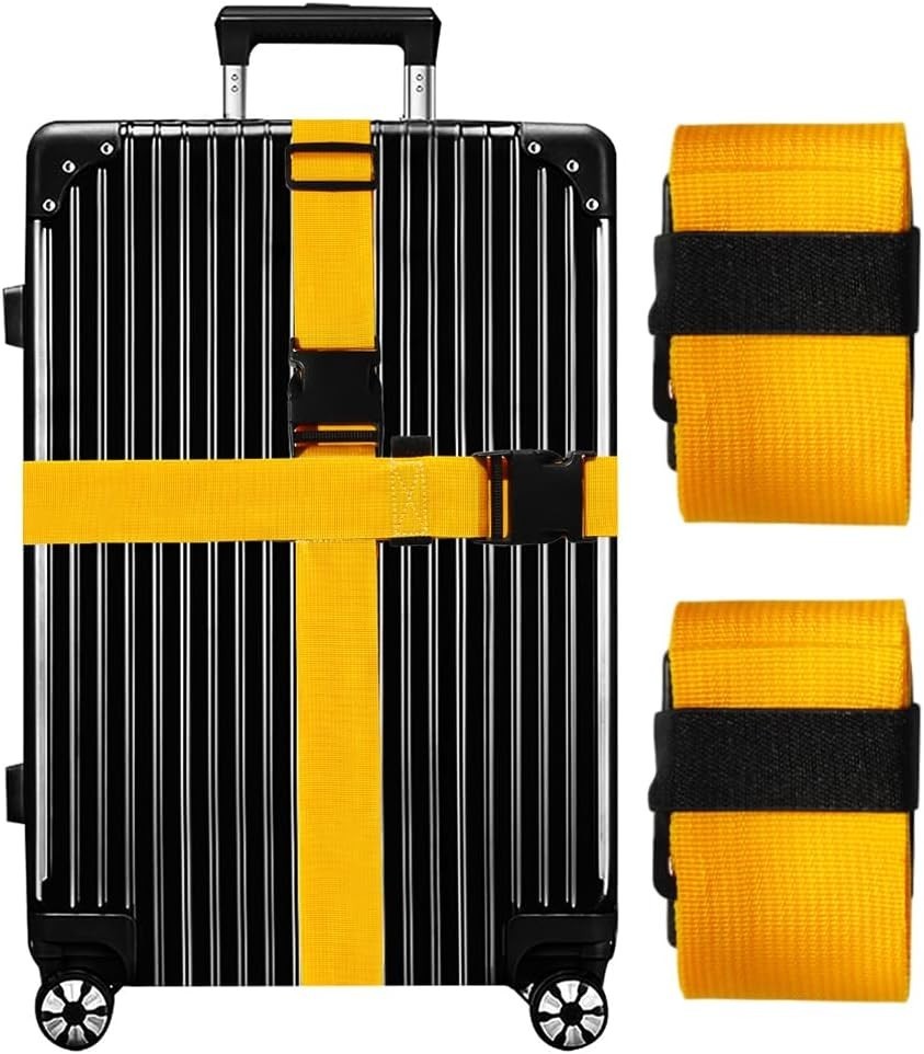 Luggage Straps for Suitcases TSA Approved-2 Pack Bright Personalized Luggage