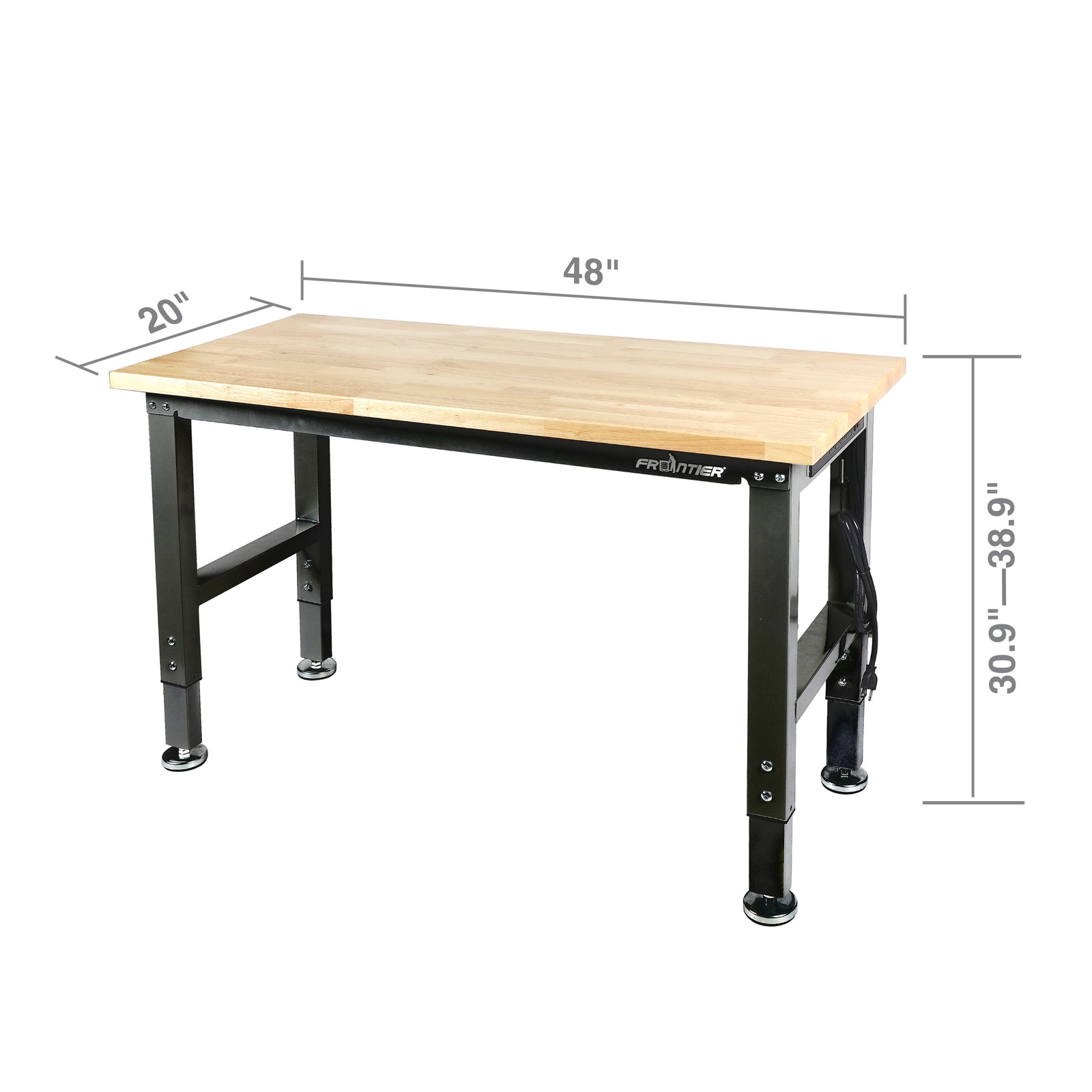 48-Inch Adjustable Workbench Heavy Duty Rubber Wood Work Table Multi-Function US