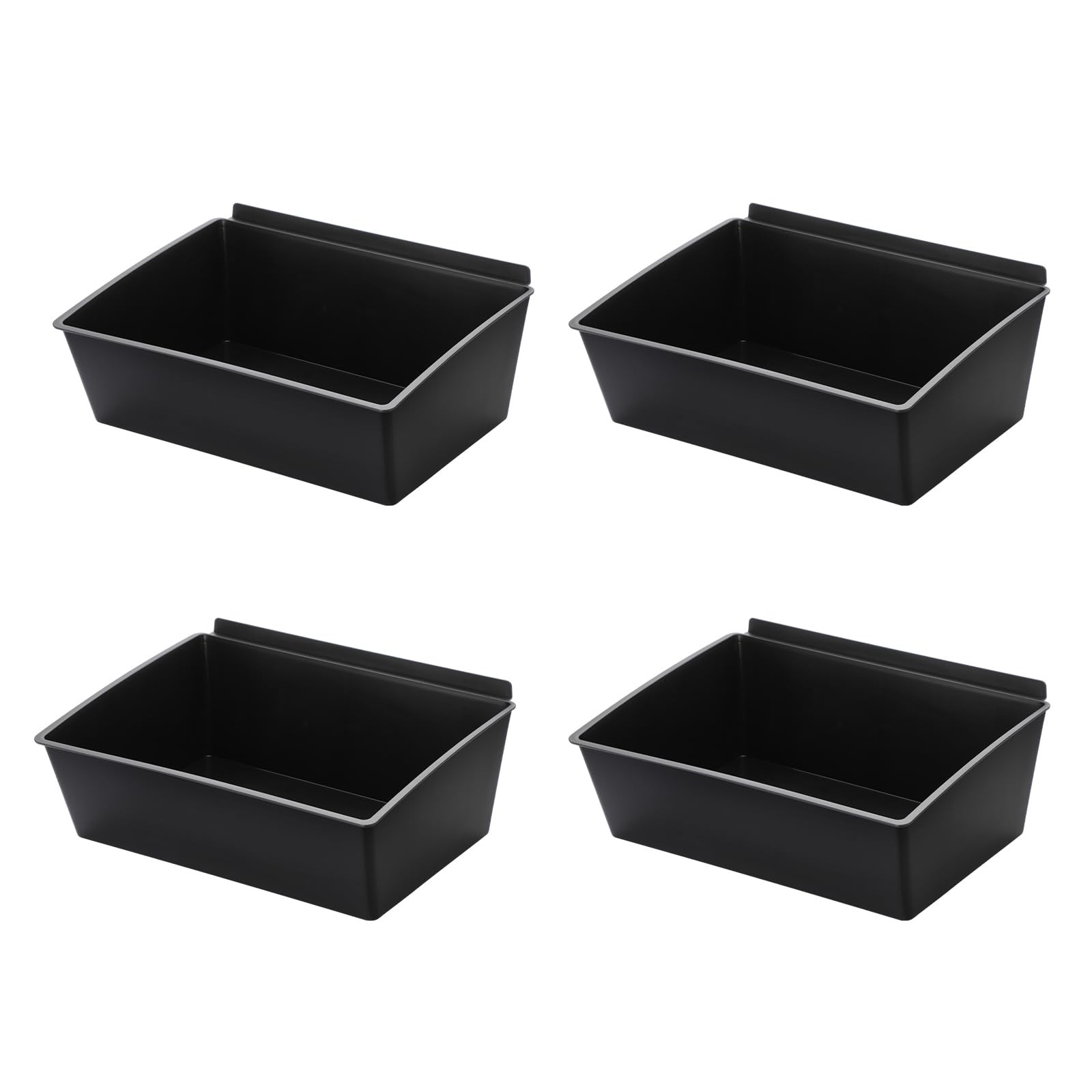 4 PCS Large Slatwall Bins Plastic Organizer Storage Garage Tool Stackable Clear