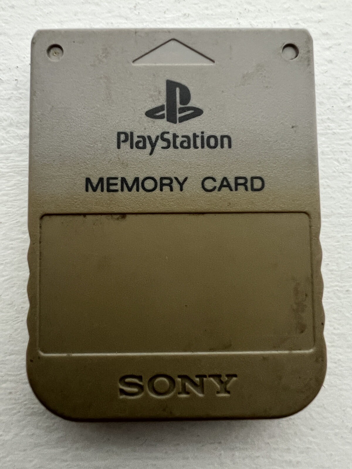 Sony OEM Official 1 PS1 PSX Memory Card SCPH-1020 GRAY TESTED - Yellowing