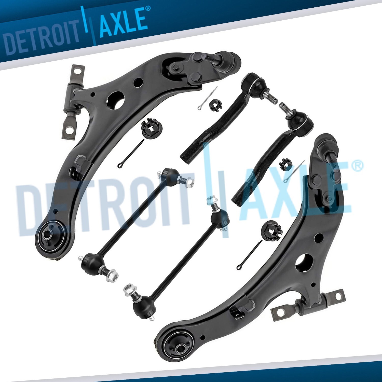 Front Lower Control Arms Sway Bars Tie Rods for 2013 - 2017 Toyota Camry Avalon
