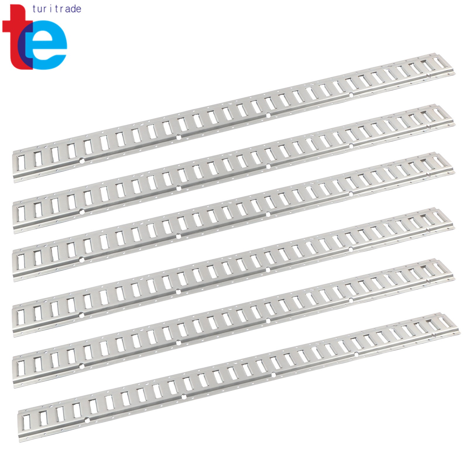 For Trailer Truck Van Galvanized Steel 6 Pack 5' E Track Tie Down Rail Kit