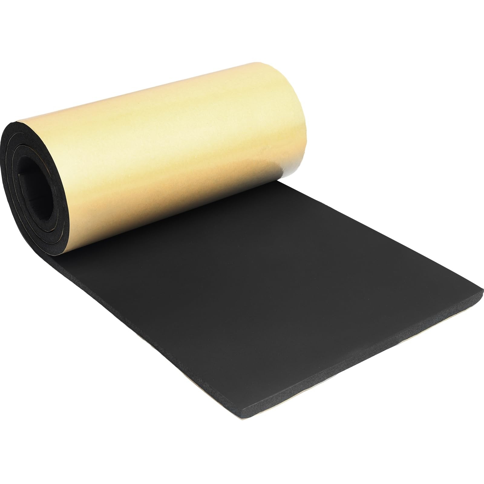 Storystore Foam Rubber Sheet with Adhesive, 12 x 12 x 59 x 1/2 Inches, Black