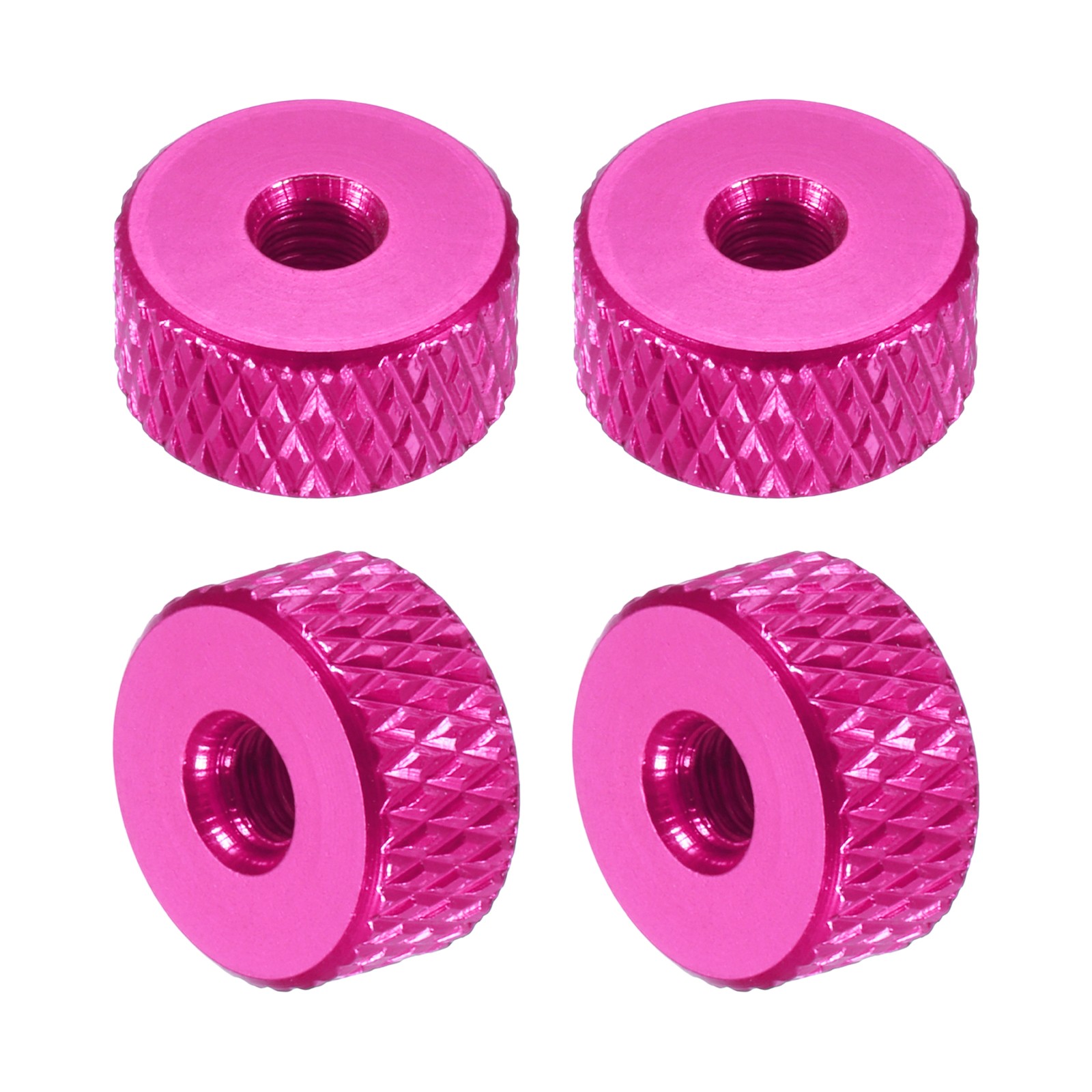 4Pcs M3x10mmx5mm Knurled Thumb Nuts, Peach Red