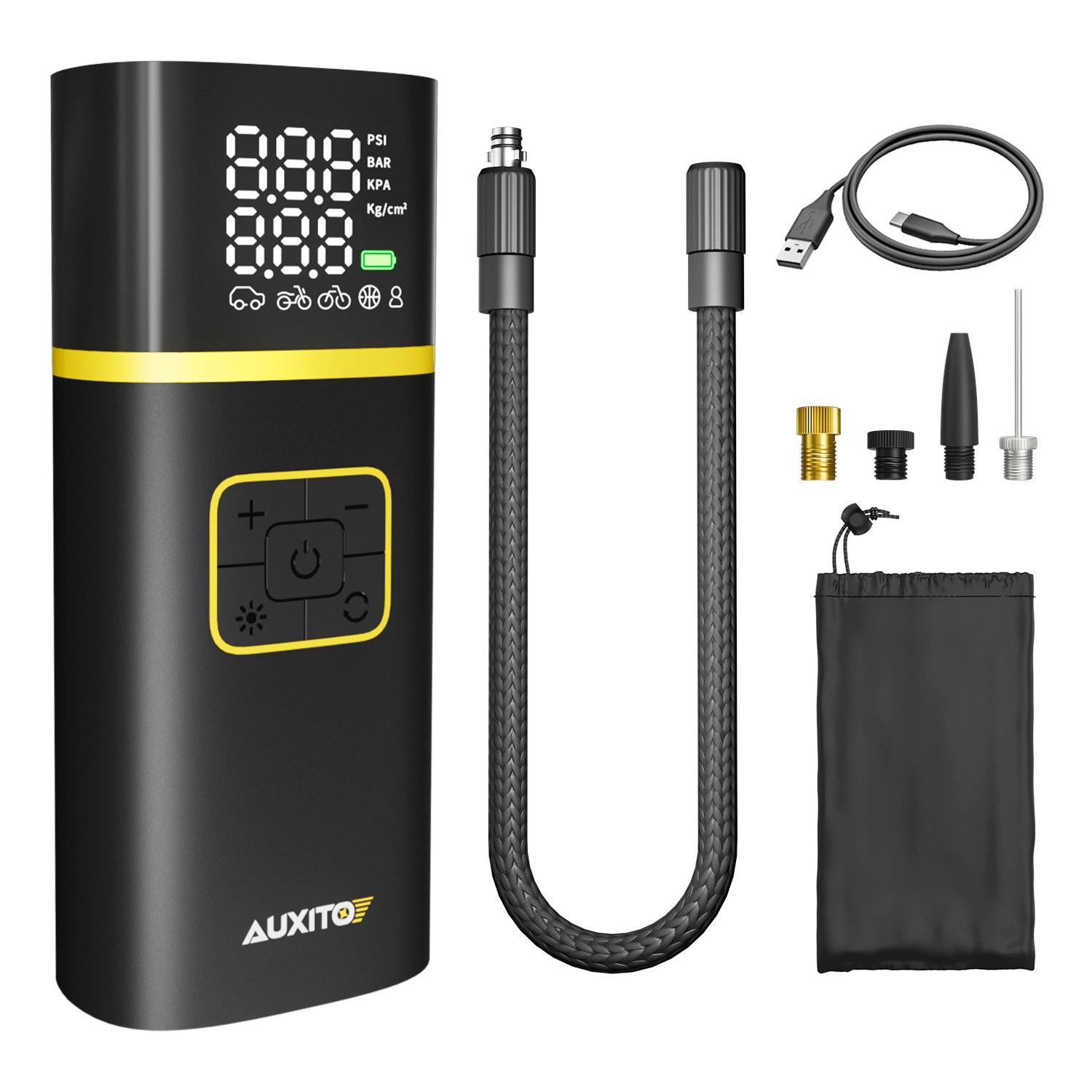 AUXITO 20000mAh Car Battery Rechargeable Tire Air Inflator Tyre Electric Pump