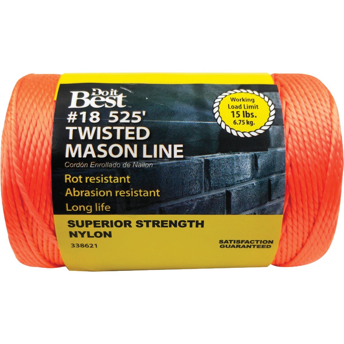 Do it Best 525 Ft. Fluorescent Orange Twisted Nylon Mason Line 338621 SIM