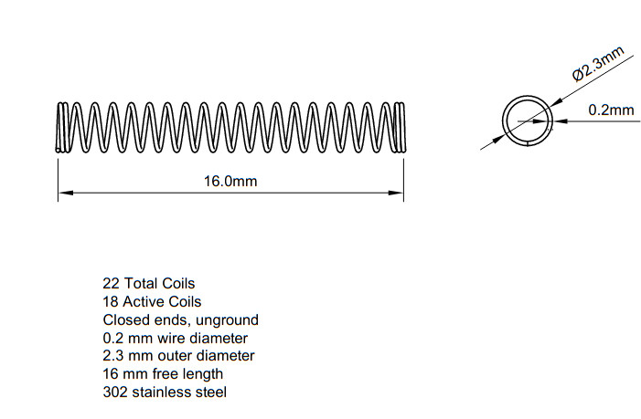 Space Invader Custom Weight 60g Springs (110 pack)