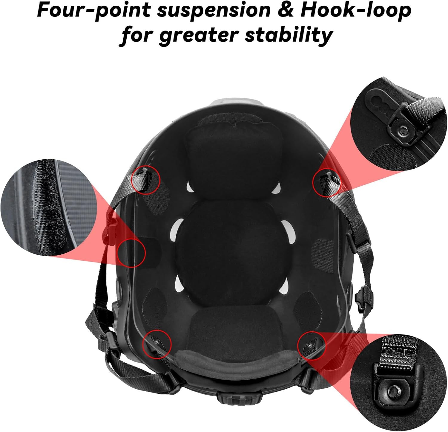 Tactical Helmet Chin Strap Adjustable Dial 4 Points Suspension System with Bolts