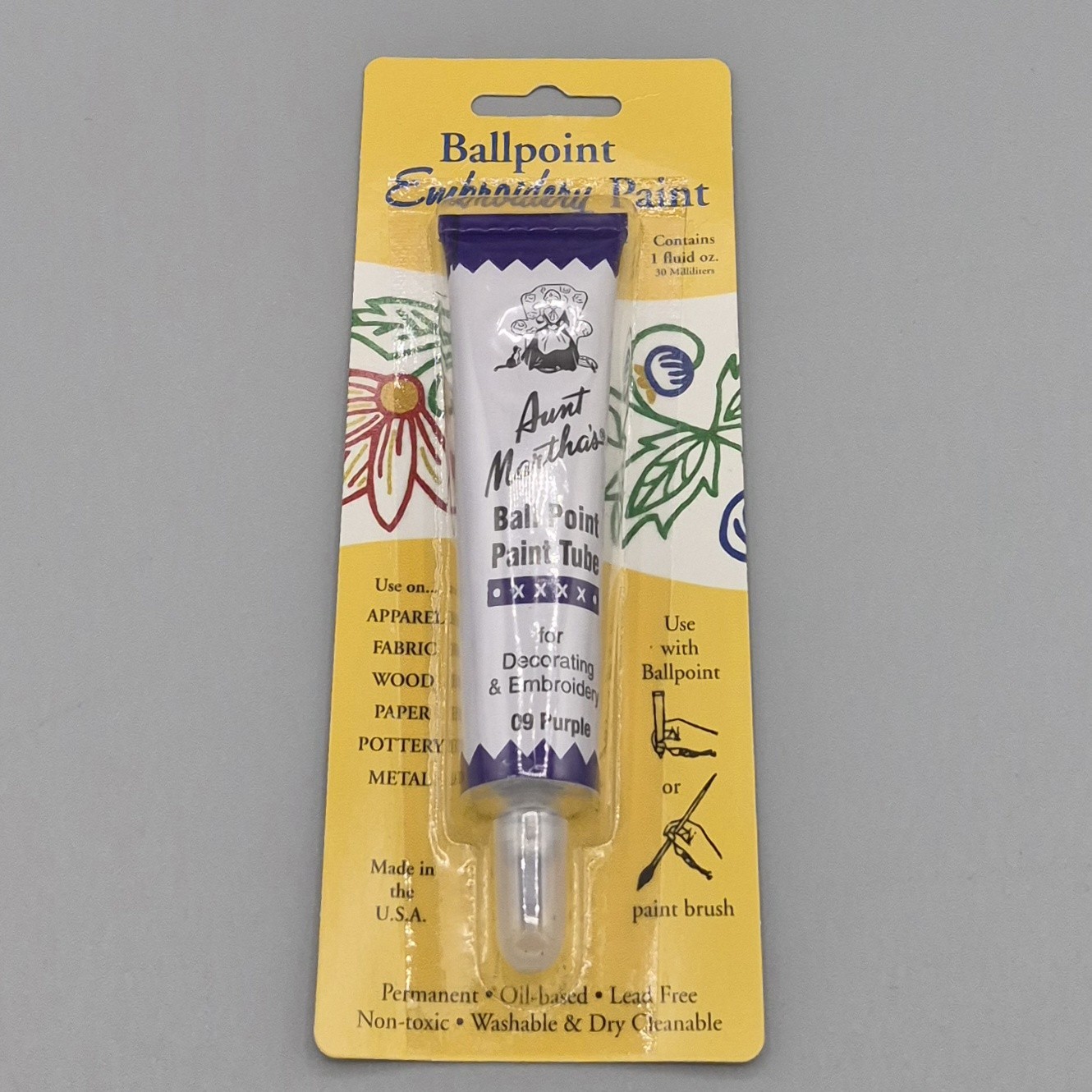 Aunt Martha's 900-09 Ballpoint Paint Tube 1oz-Purple