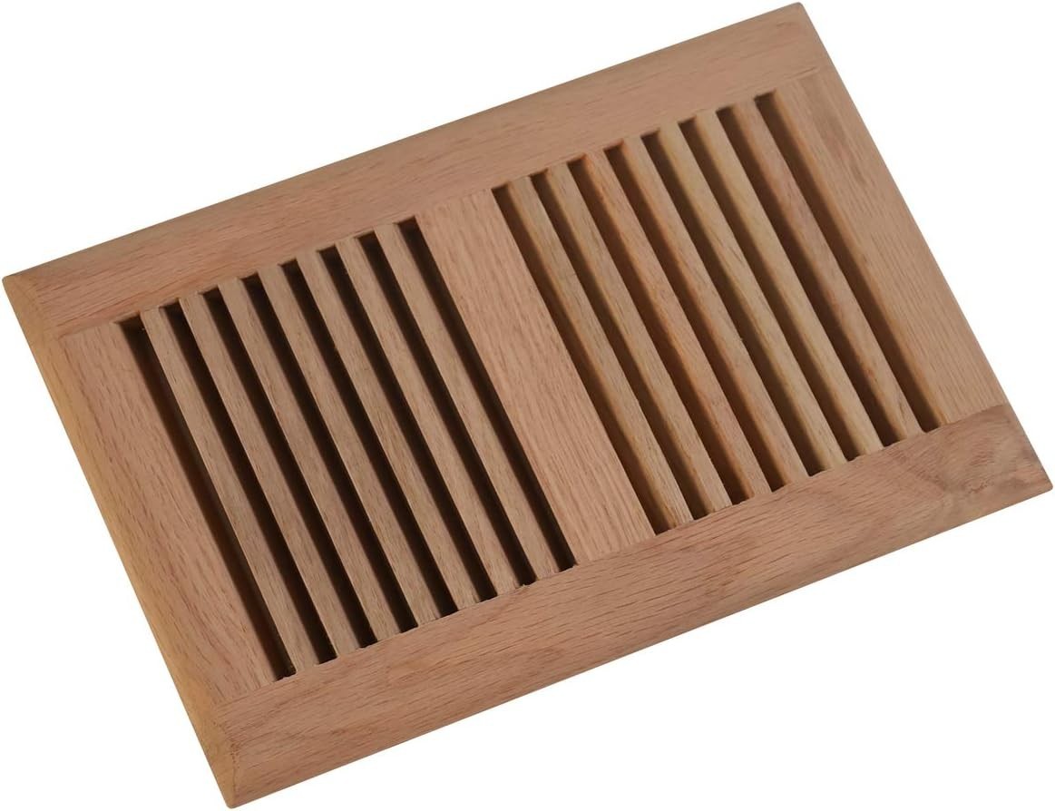 10x6 Red Oak Unfinished Wood Floor Register Vent Self Rimming Hardwood Air Grill