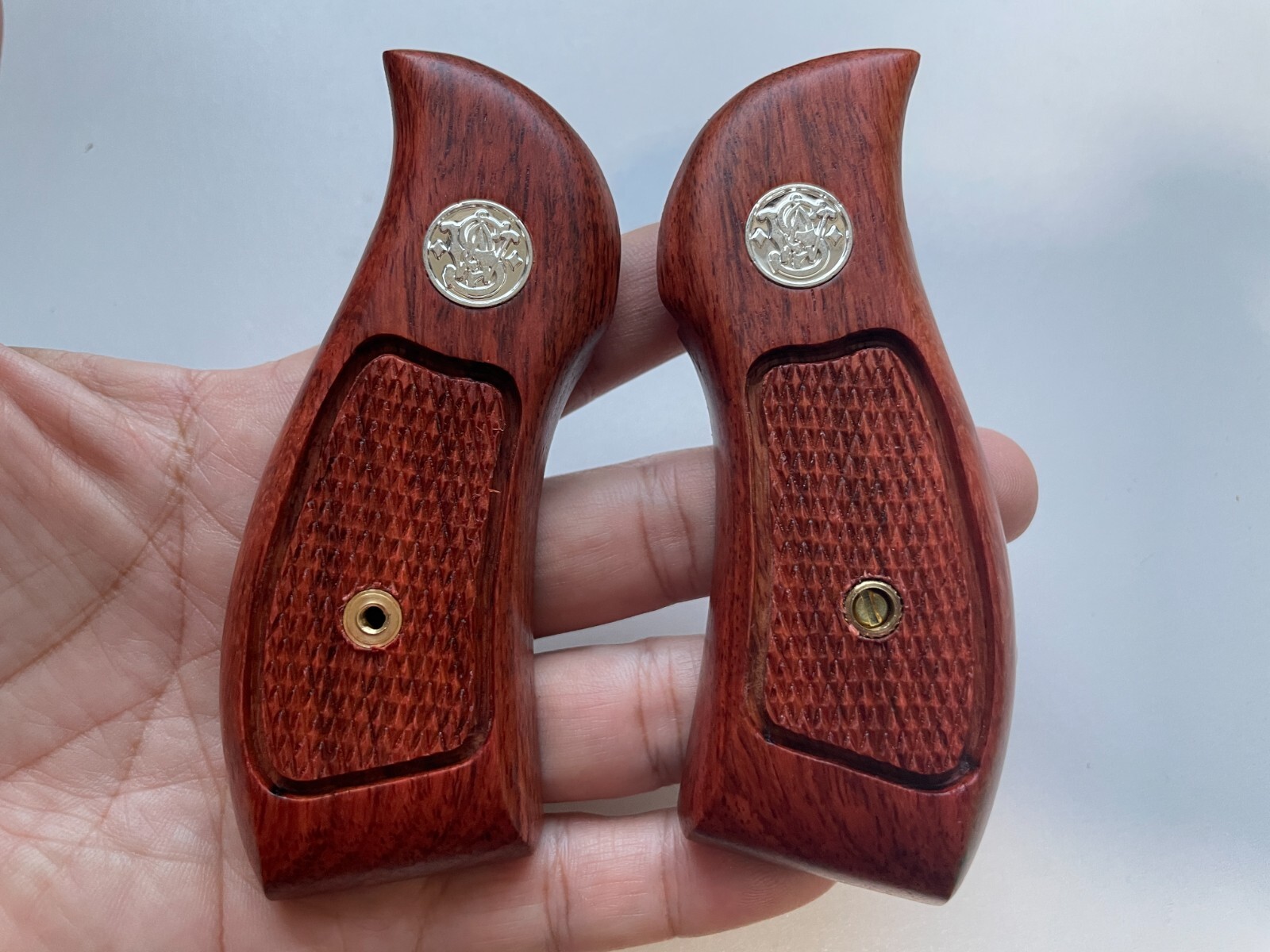 Wood Decorative Grip for S&W N FRAME ROUND BUTT Revolver classic panel pattern03