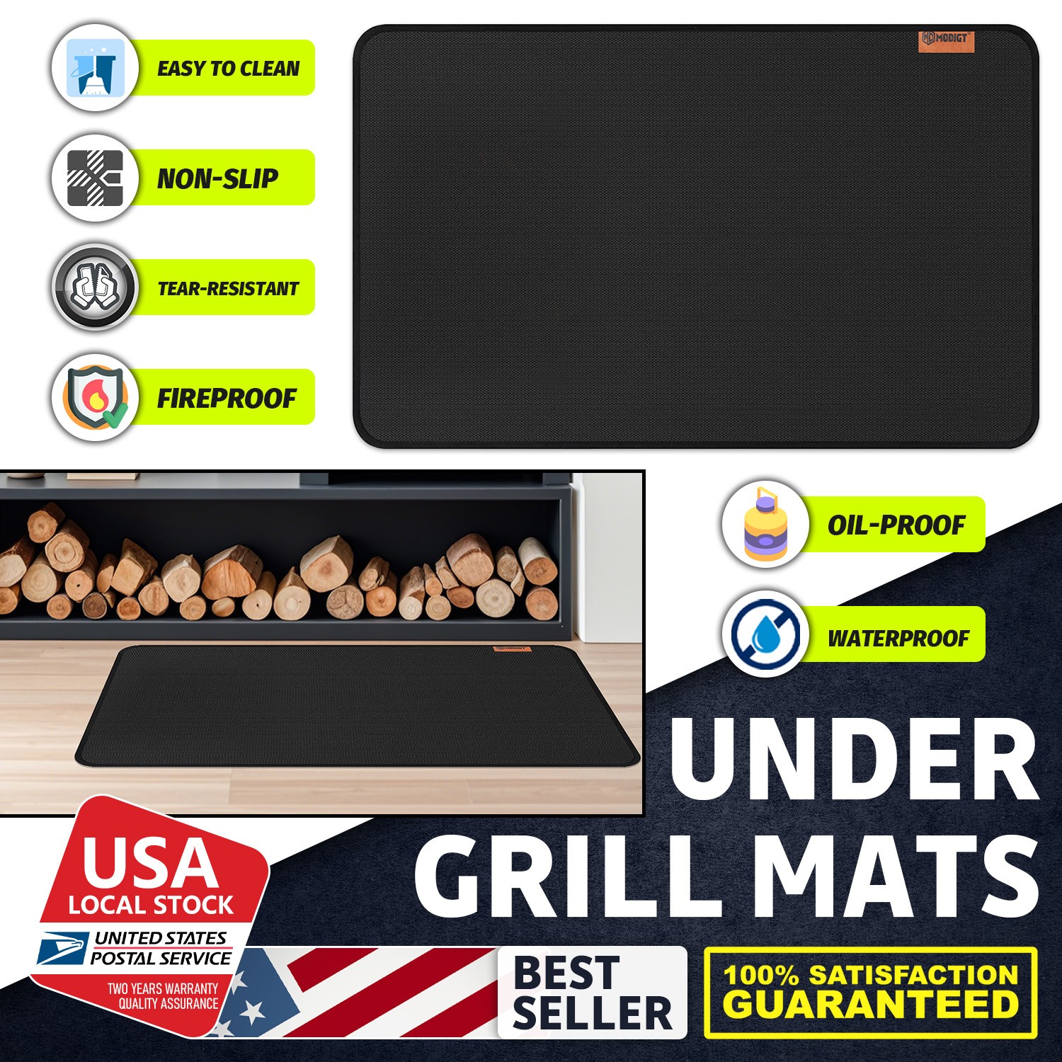 Under Grill Floor Mat Premium Grill Mat Deck Oil Proof Deck Protector 1X 48"x30"