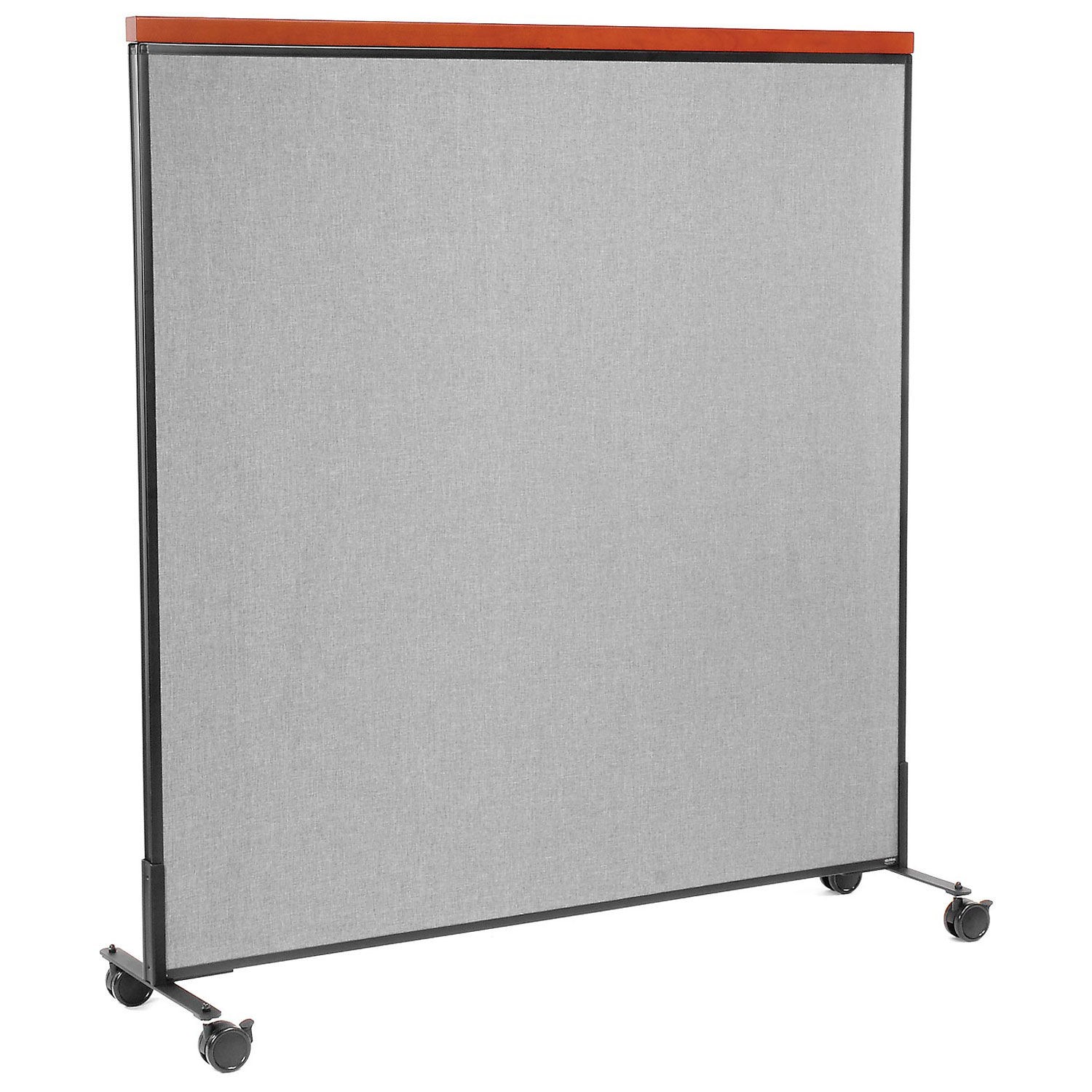 60-1/4"W x 64-1/2"H Mobile Deluxe Office Partition Panel Gray