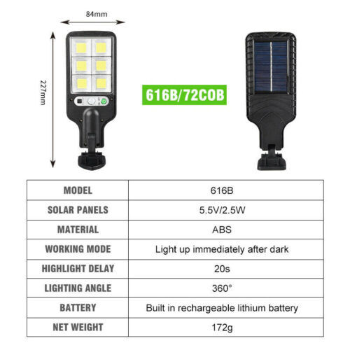 1000000LM LED Solar Motion Sensor Light Bright Garden Outdoor Street Wall Lamp