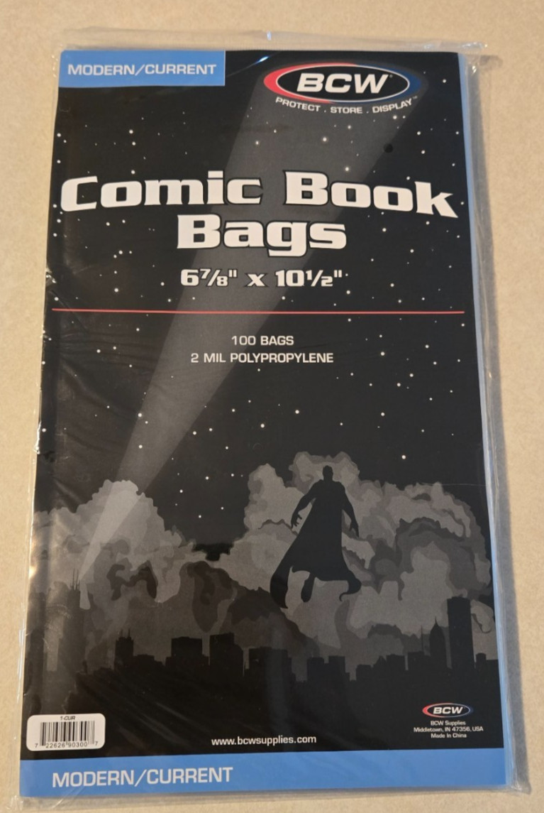 100 - BCW Current Modern Thick 2-Mil Polypropylene Comic Book Bags
