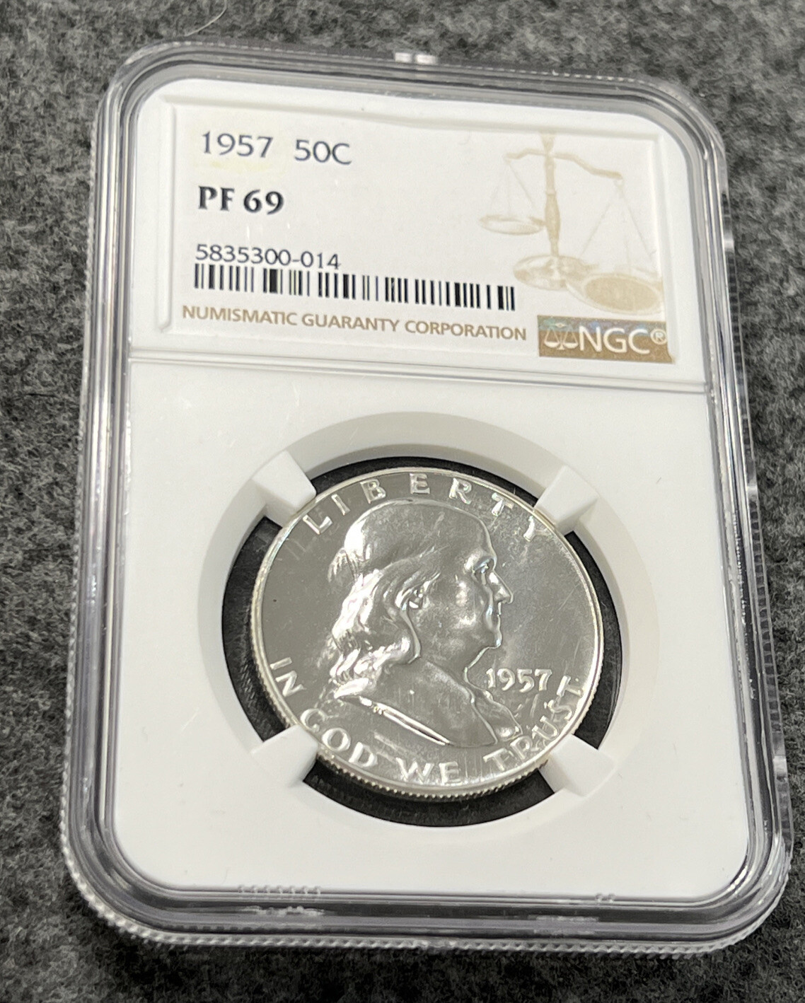 1957 Proof Franklin Half Dollar PF69 NGC Proof PR 69