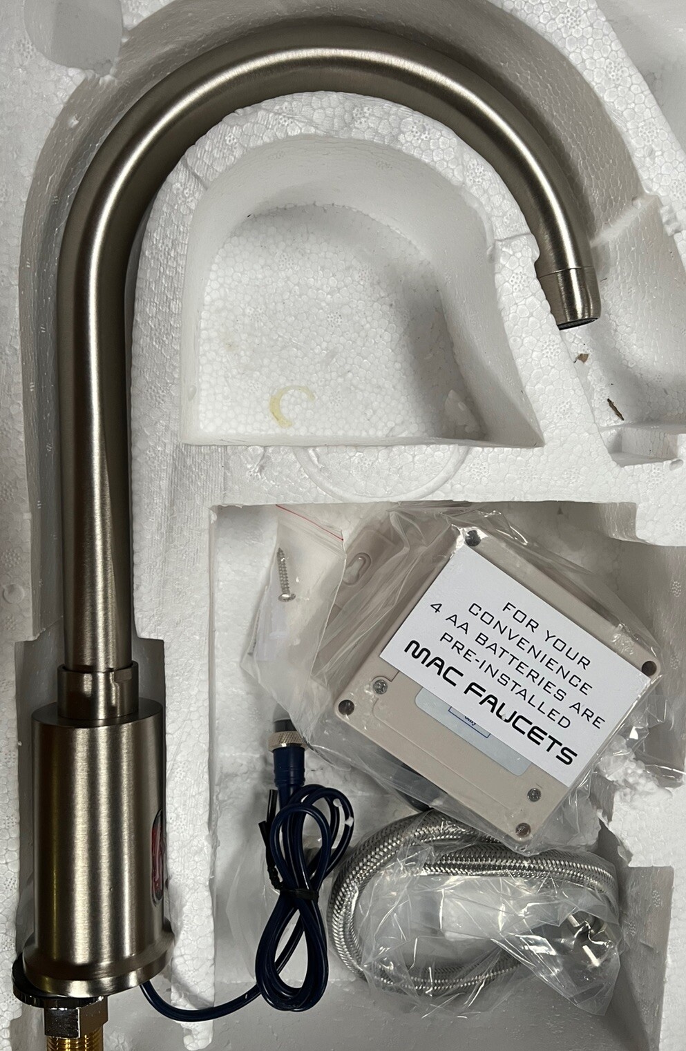 MAC FA444-31 Touchless Automatic Gooseneck Faucet - Satin Nickel