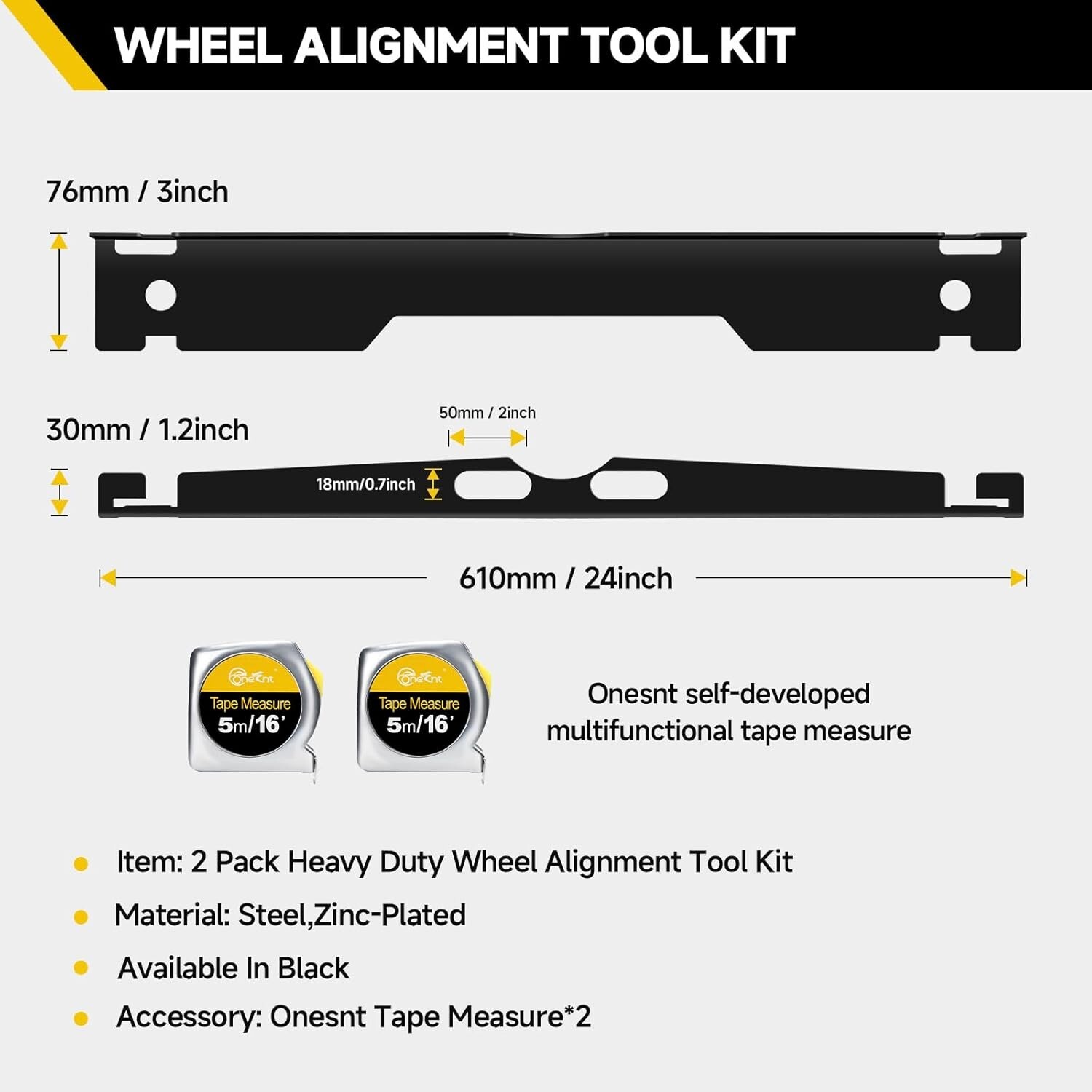 2Pack Heavy Duty Wheel Alignment Tool Kit Toe Alignment Tool Plates for Vehicles
