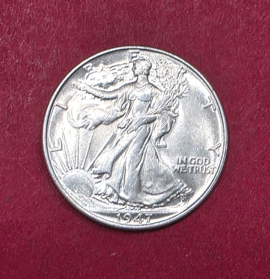 1947-P Walking Liberty Half Dollar Double Die Reverse High MS Condition.