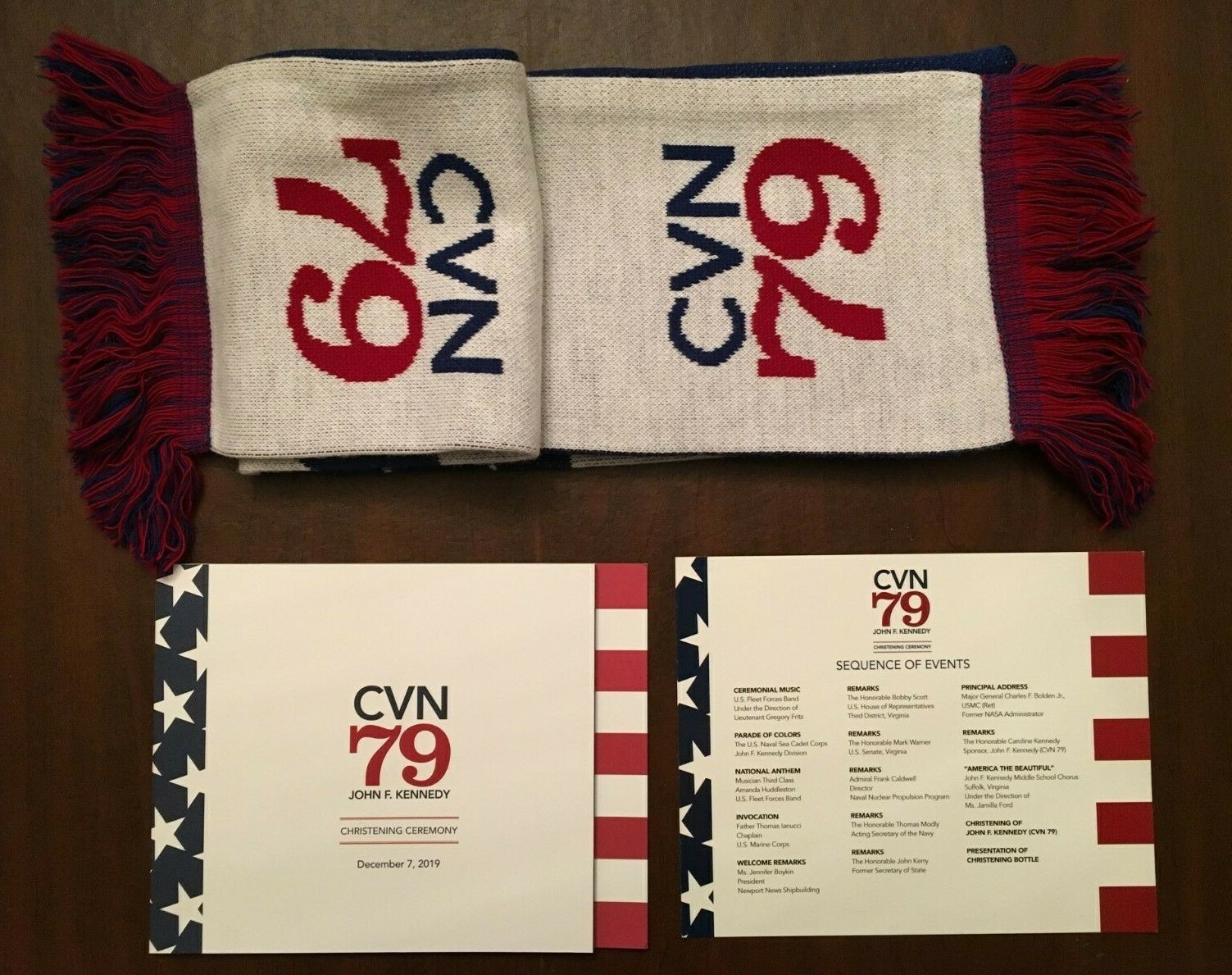 USS JOHN F. KENNEDY (CVN 79) SCARF & CHRISTENING PROGRAM - 7 DECEMBER 2019