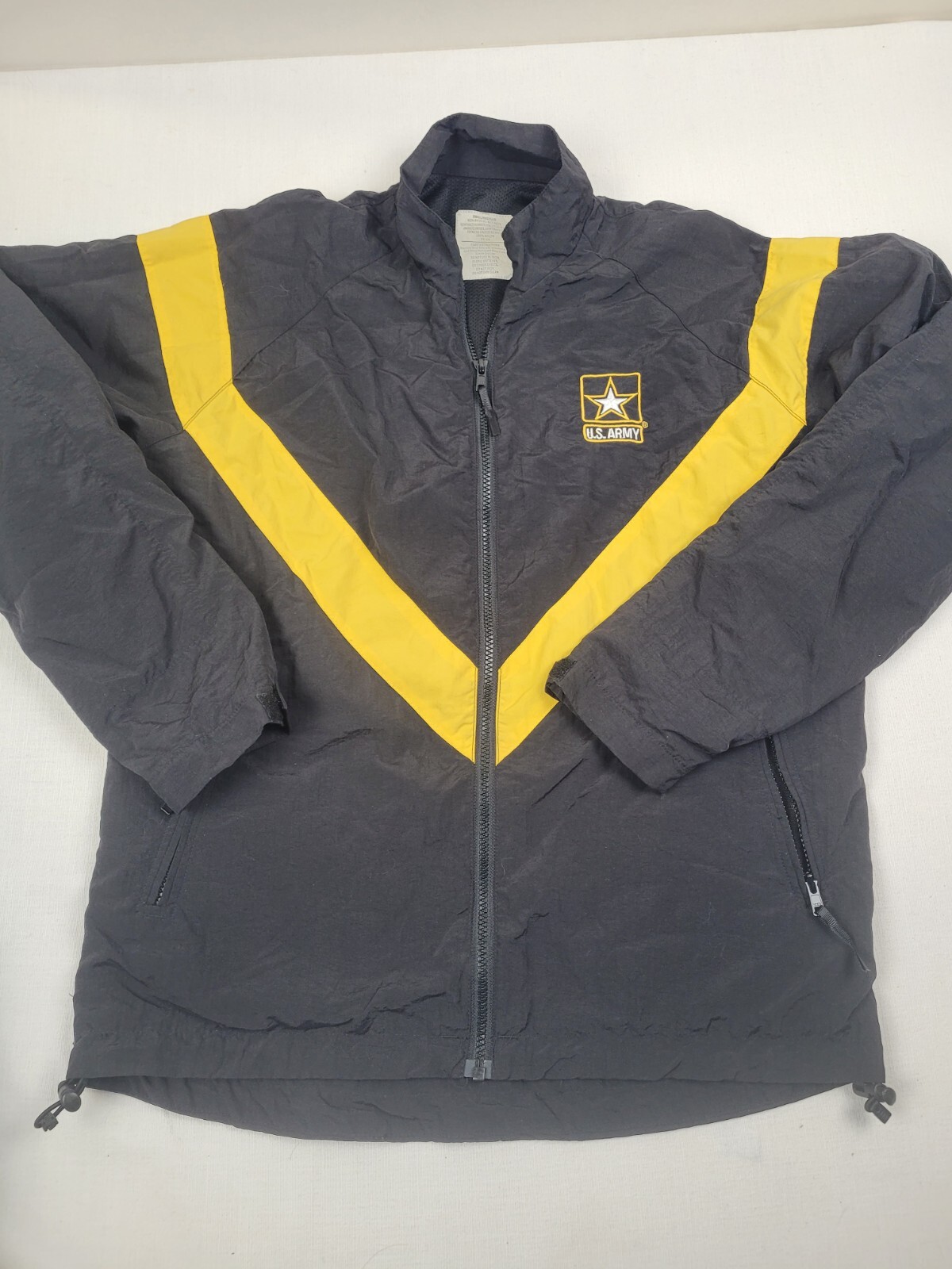 US Army Jacket Adult Small Black Training Reflective Workout Physical Fitness
