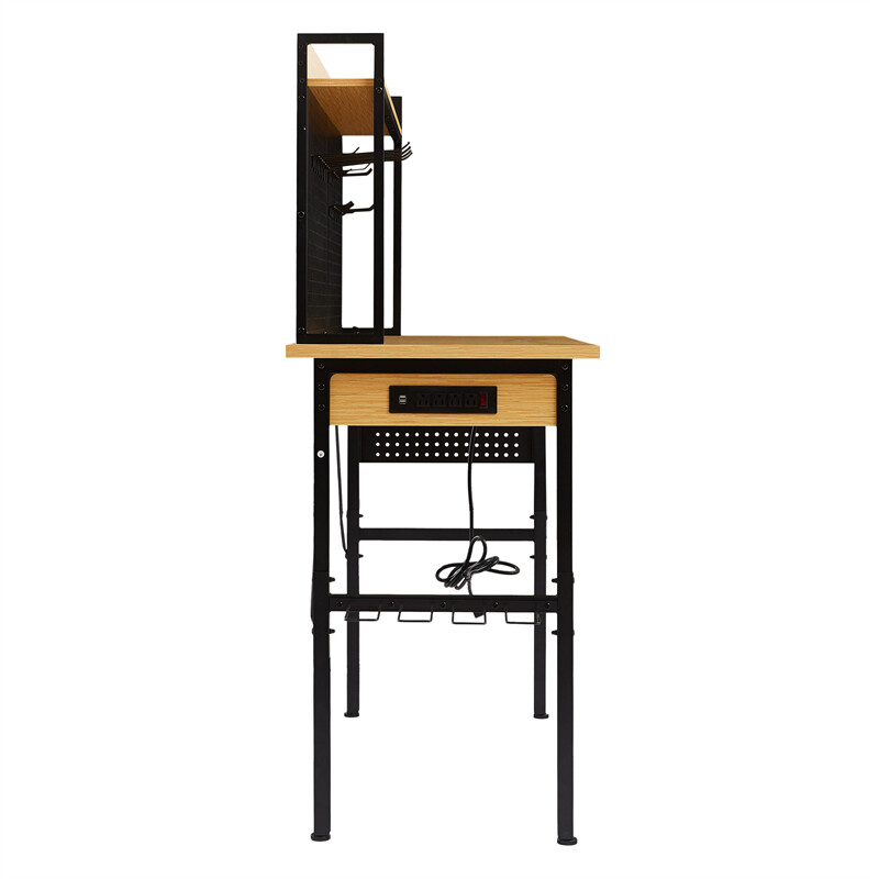 48''L Adjustable Workbench with pegboard Wooden Desktop Workbench 1600 lbs