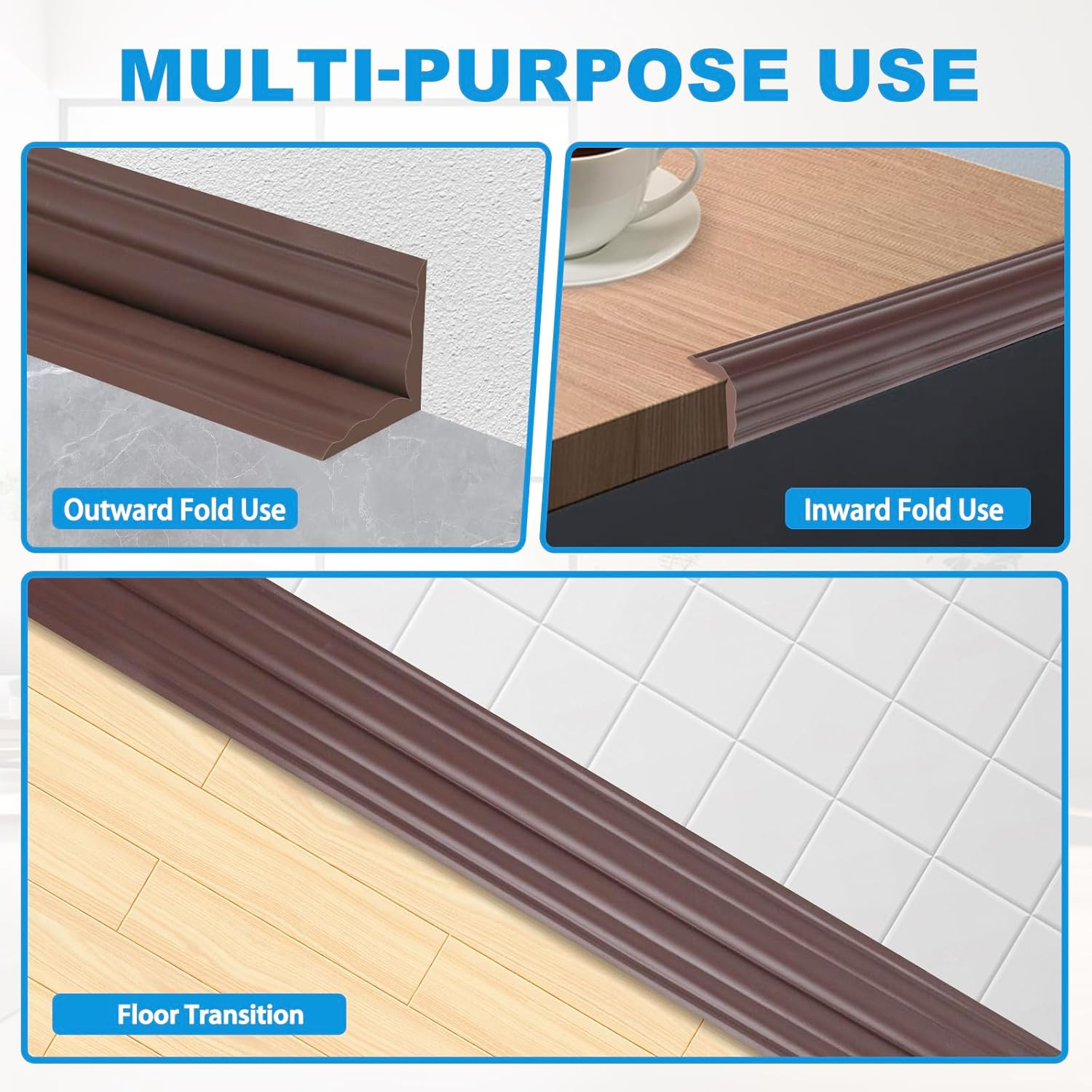Wall Corner Protector Peel and Stick Corner Trim Molding Flexible inside & outsi