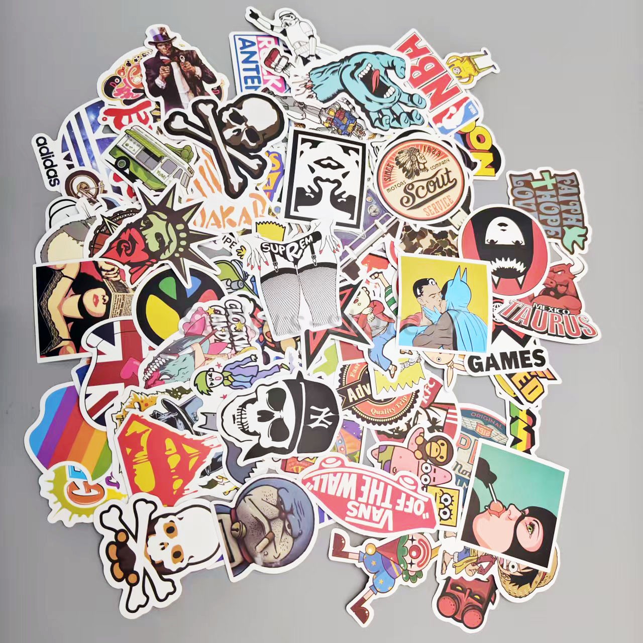 USA 100 Skateboard Stickers Bomb Vinyl Laptop Luggage Decals Dope Sticker Lot