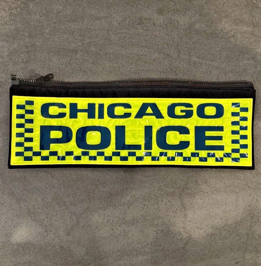 Reflective Chicago Police Jacket Zipper Patch