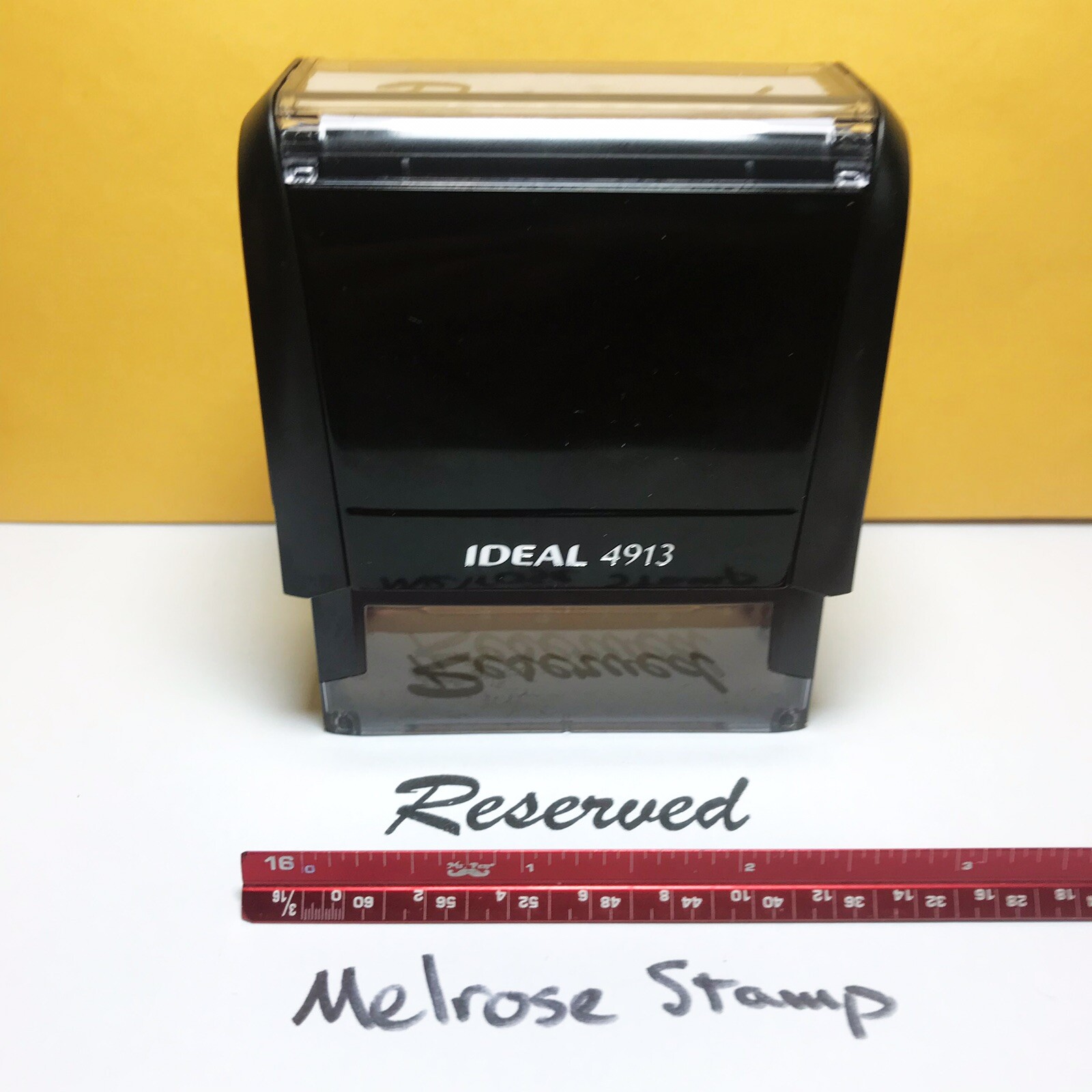 Reserved Rubber Stamp Black Ink Self Inking Ideal 4913