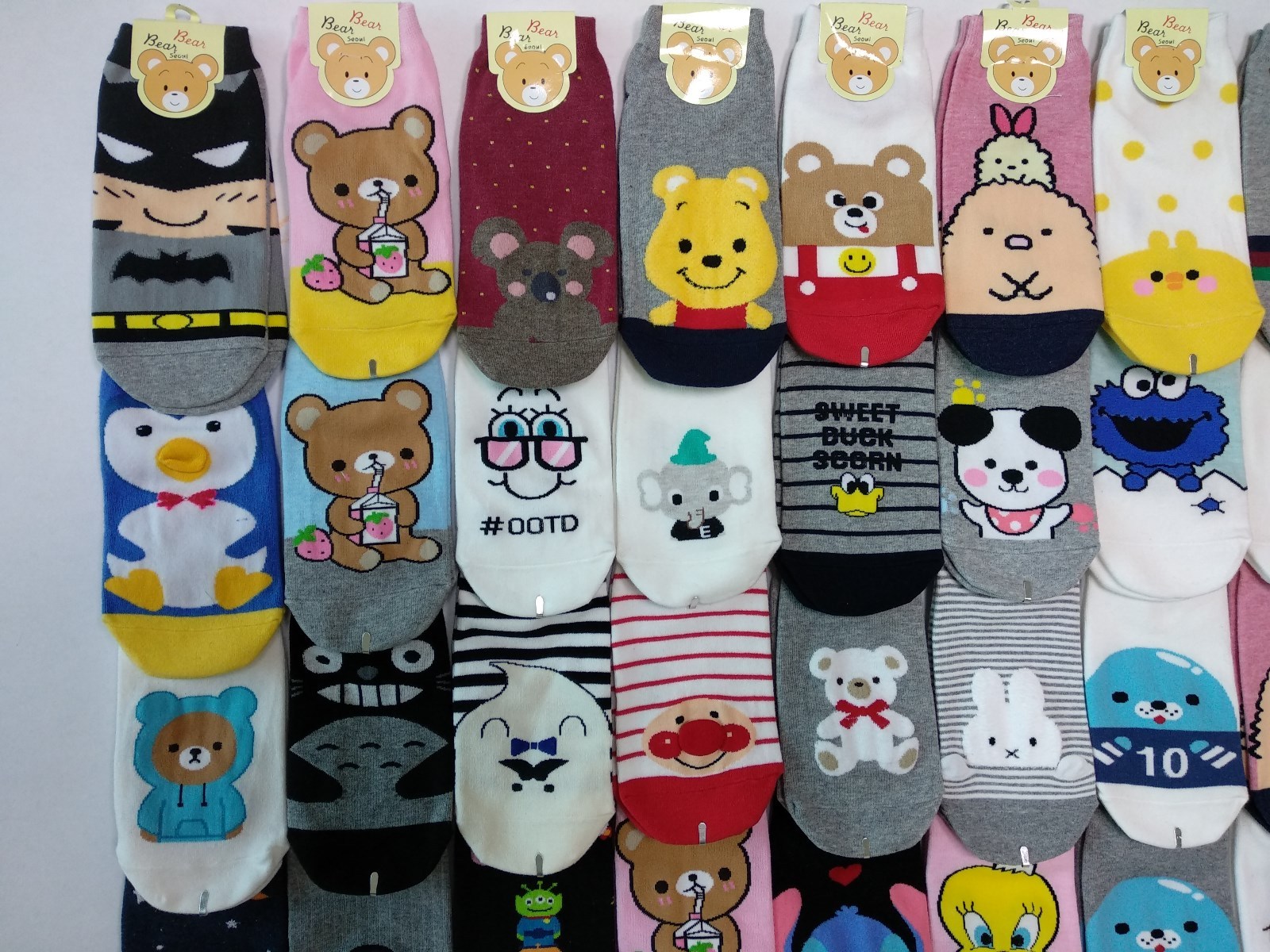 Korean Character Socks for Women 3,5,7,10,15Pairs Random Shipping, Made in Korea