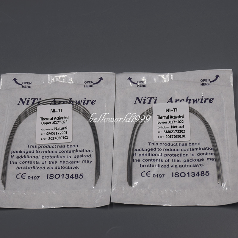 20 Bags 200 Pcs Dental Rectangular Wire Niti Natural Thermal Activated All SIZE
