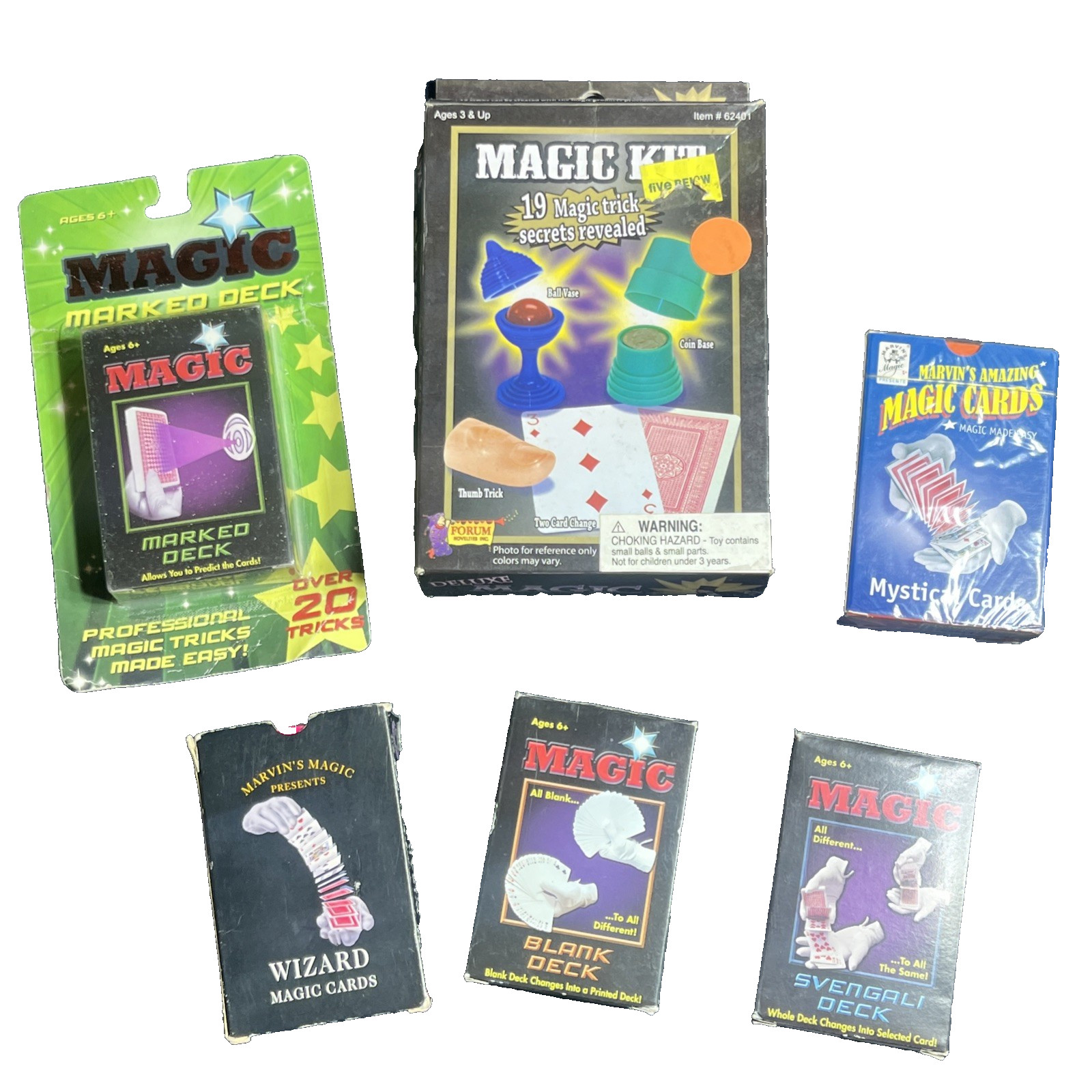 Magic Lot (6) — Deluxe Forum Magic Kit + 5 Gimmick Decks New & Opened