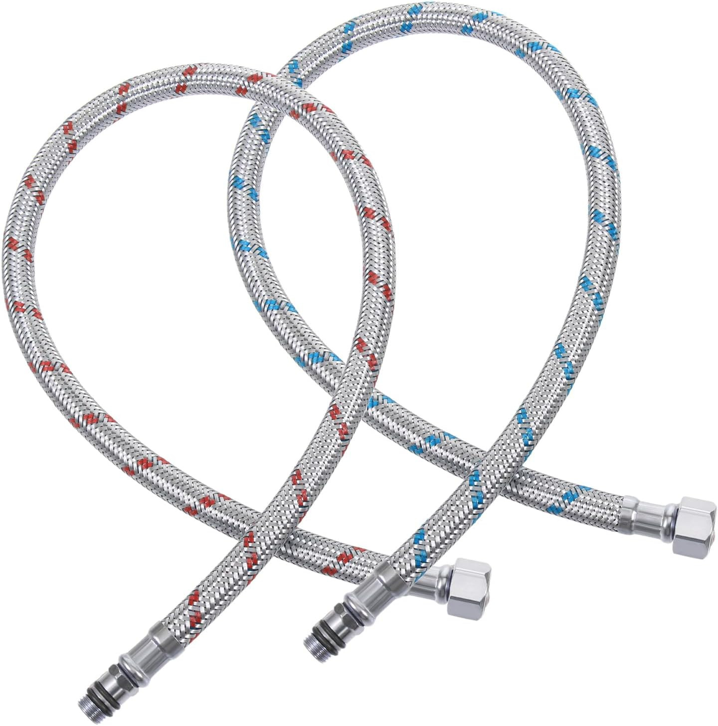 2 PCS Faucet Hose, 24 Inch Faucet Supply Lines Bathroom Kitchen Faucets Lines Br