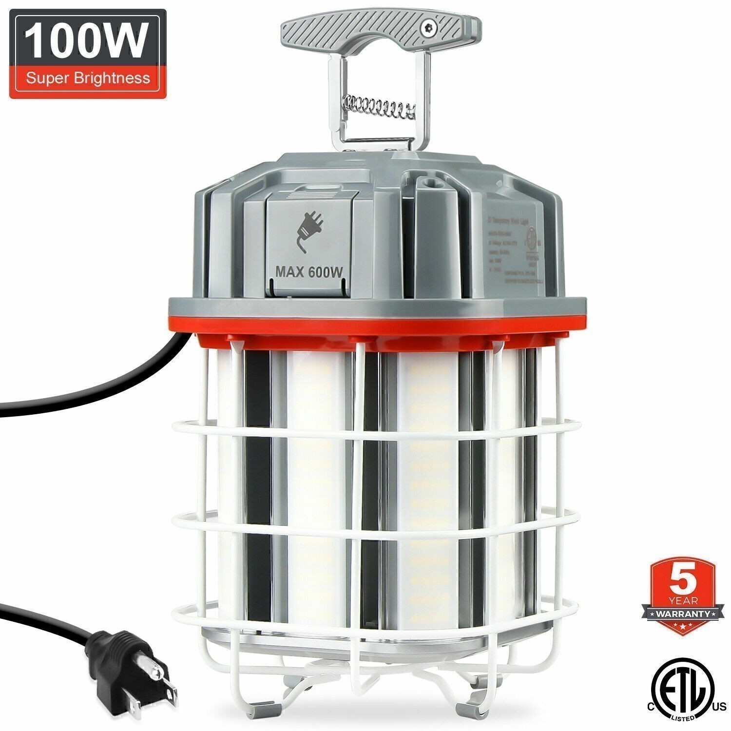 100W LED Temporary Work Light Construction Lighting 15000LM 5000K Replace 400WMH
