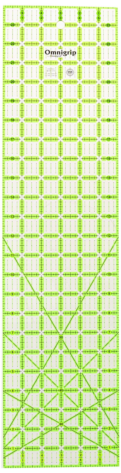 Omnigrip 6" x 24" Non-Slip Rectangle Quilting Ruler by x 24", Neon Green