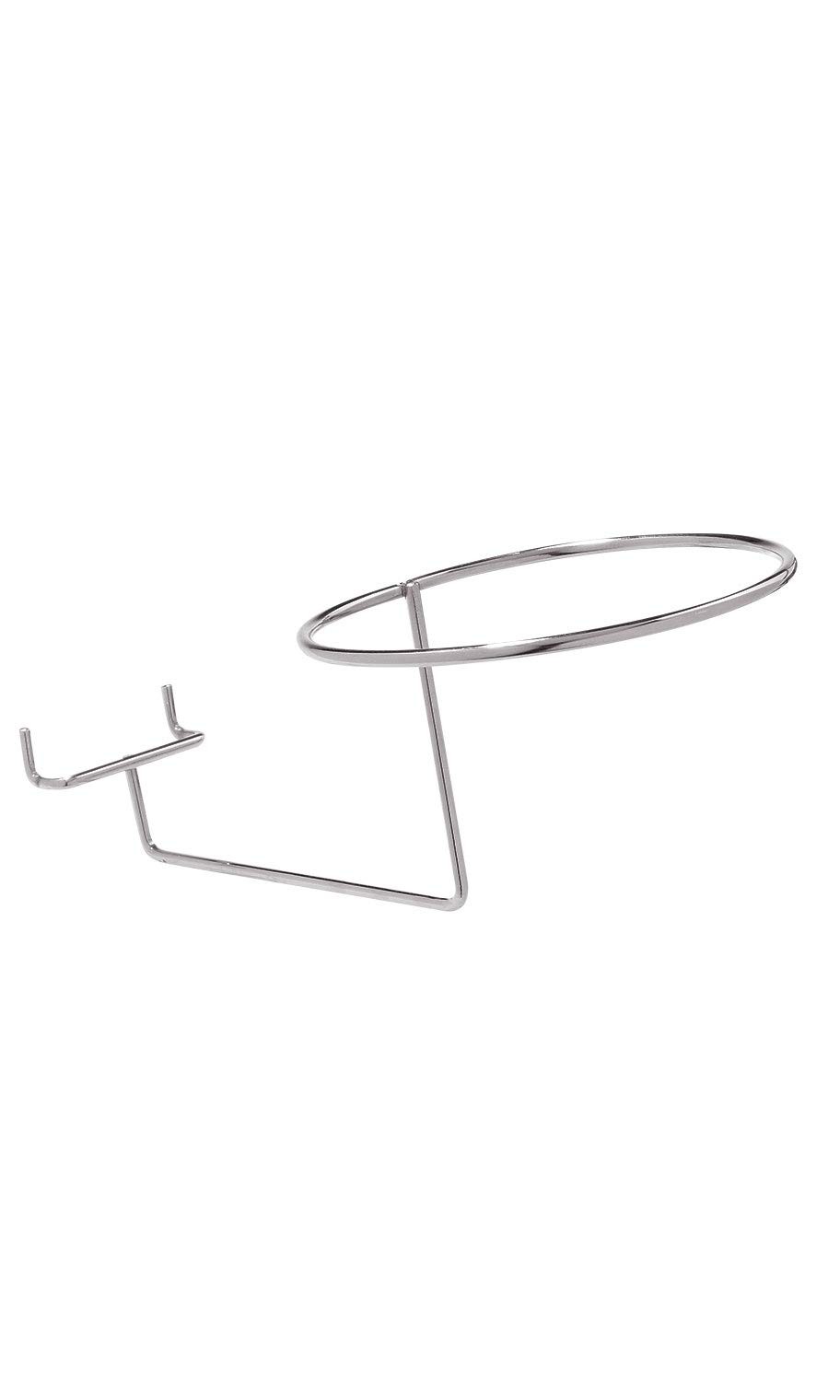 SSWBasics Single Hat Display for Pegboard - 8-5/8" x 10-3/4" x 3"H, Chrome