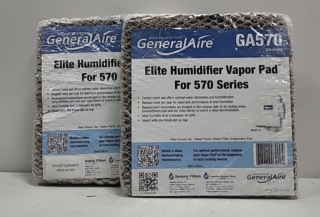 GeneralAire  GA570 Vapor Pad Water Panel – Humidifier Filter – Lot of 2