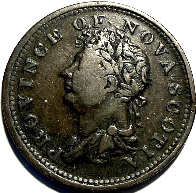 NOVA SCOTIA - George IV - 1/2 Penny - 1823 - Km-1 - Very Fine+ - BEAUTY!