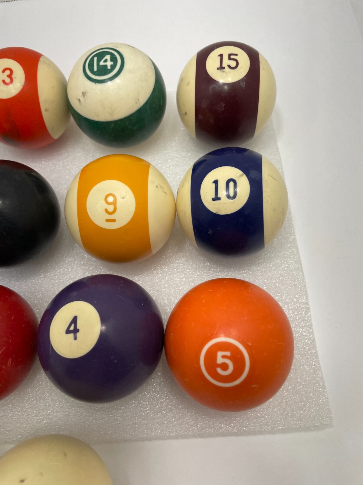 Vtg Standard Pool Table Ball Set Complete Mix Set With Two Cue Balls/Shift Knobs