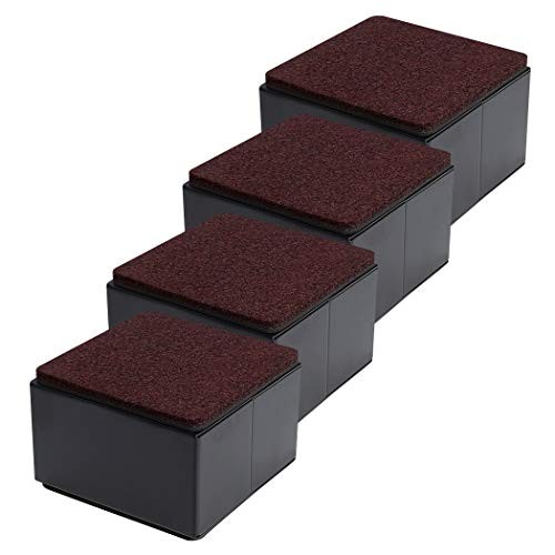 2 Inch Bed and Furniture Risers, Heavy Duty Square Sofa Table 2" x 3.15" Black