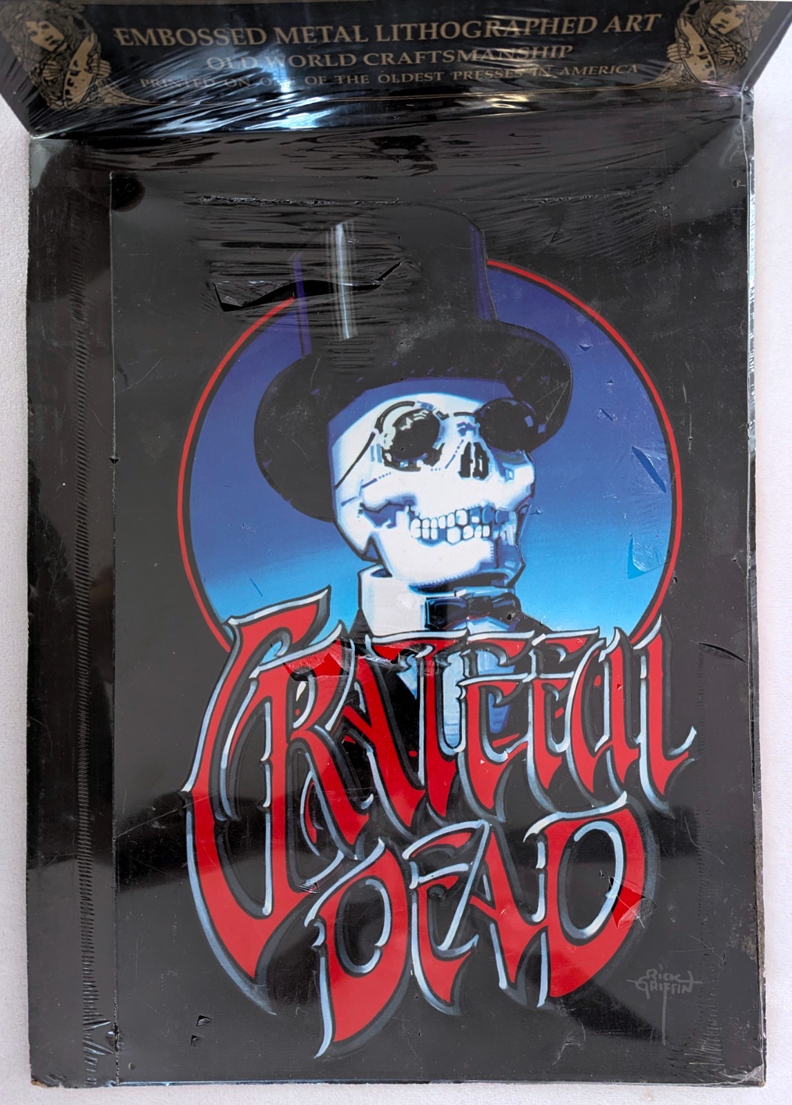 Grateful Dead  Rick Griffin 1996 Skull Top Hat Metal Sign Lithograph