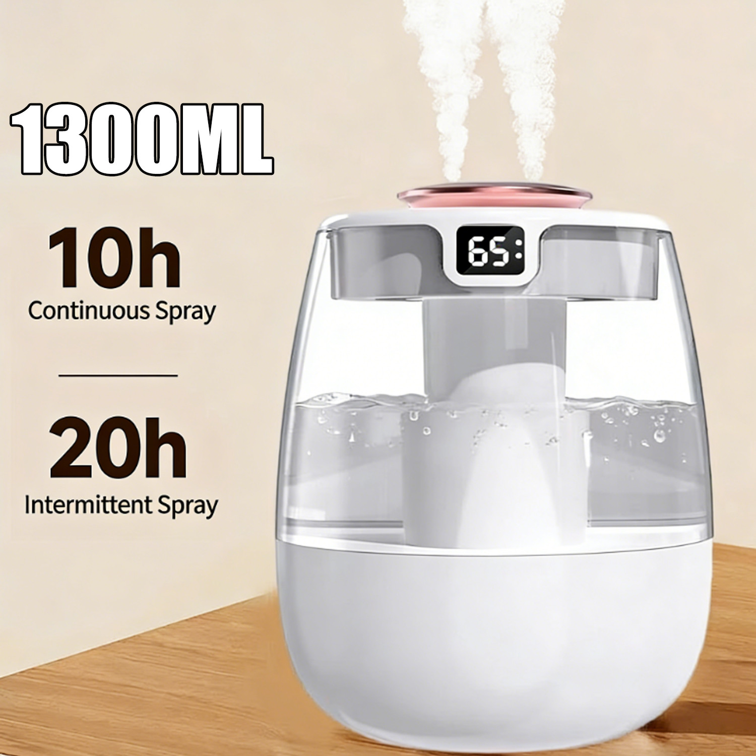 1300ml Humidifiers for Bedroom Large Room Office Cool Mist Air Humidifier Indoor