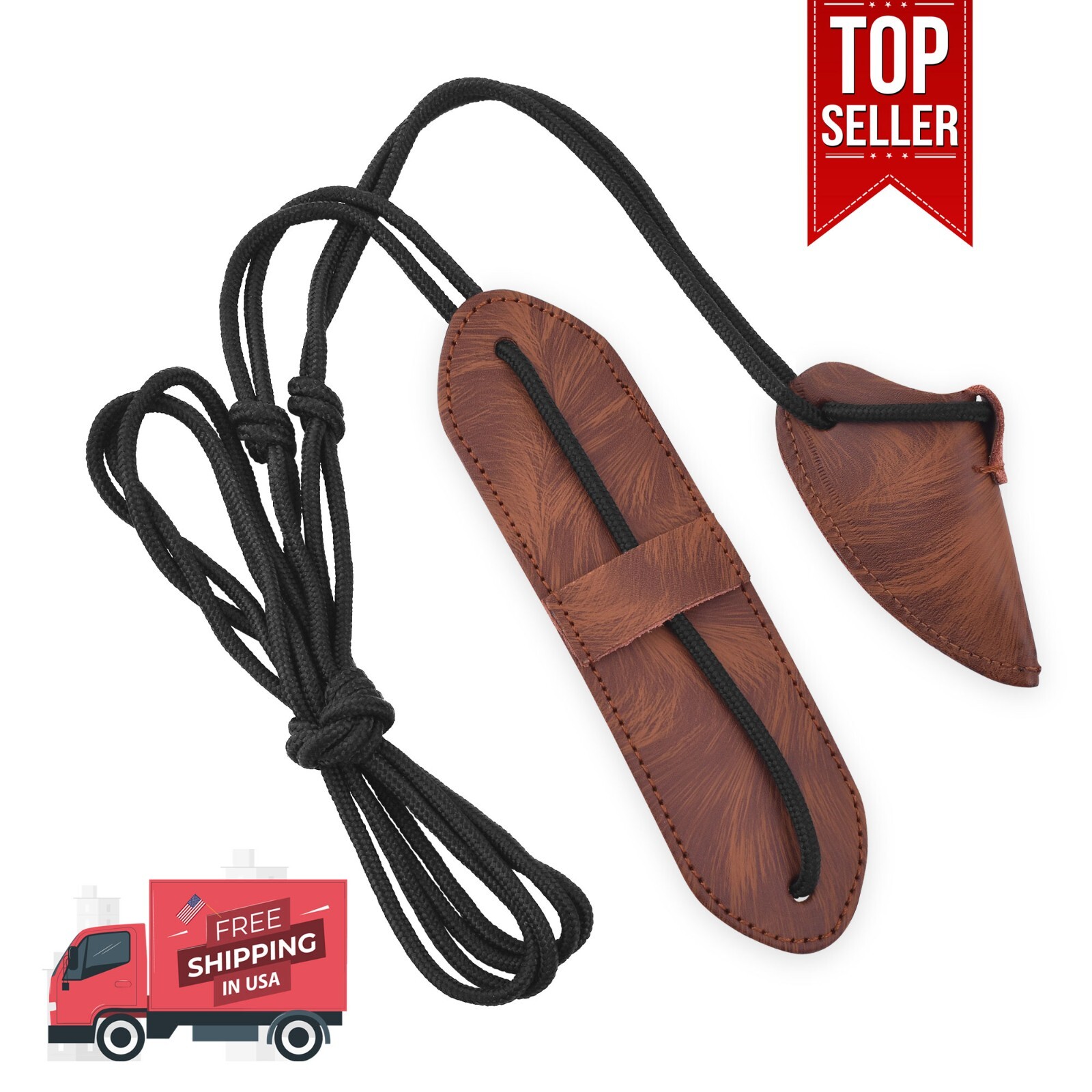 Leather Bow Stringer Brown Archery Bowstring Recurve Longbow Replace Rope Tool