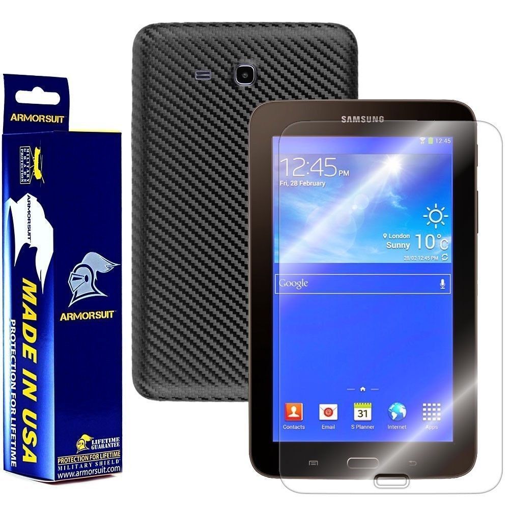 ArmorSuit Samsung Galaxy Tab 3 Lite 7" Screen Protector + Black Carbon Skin USA