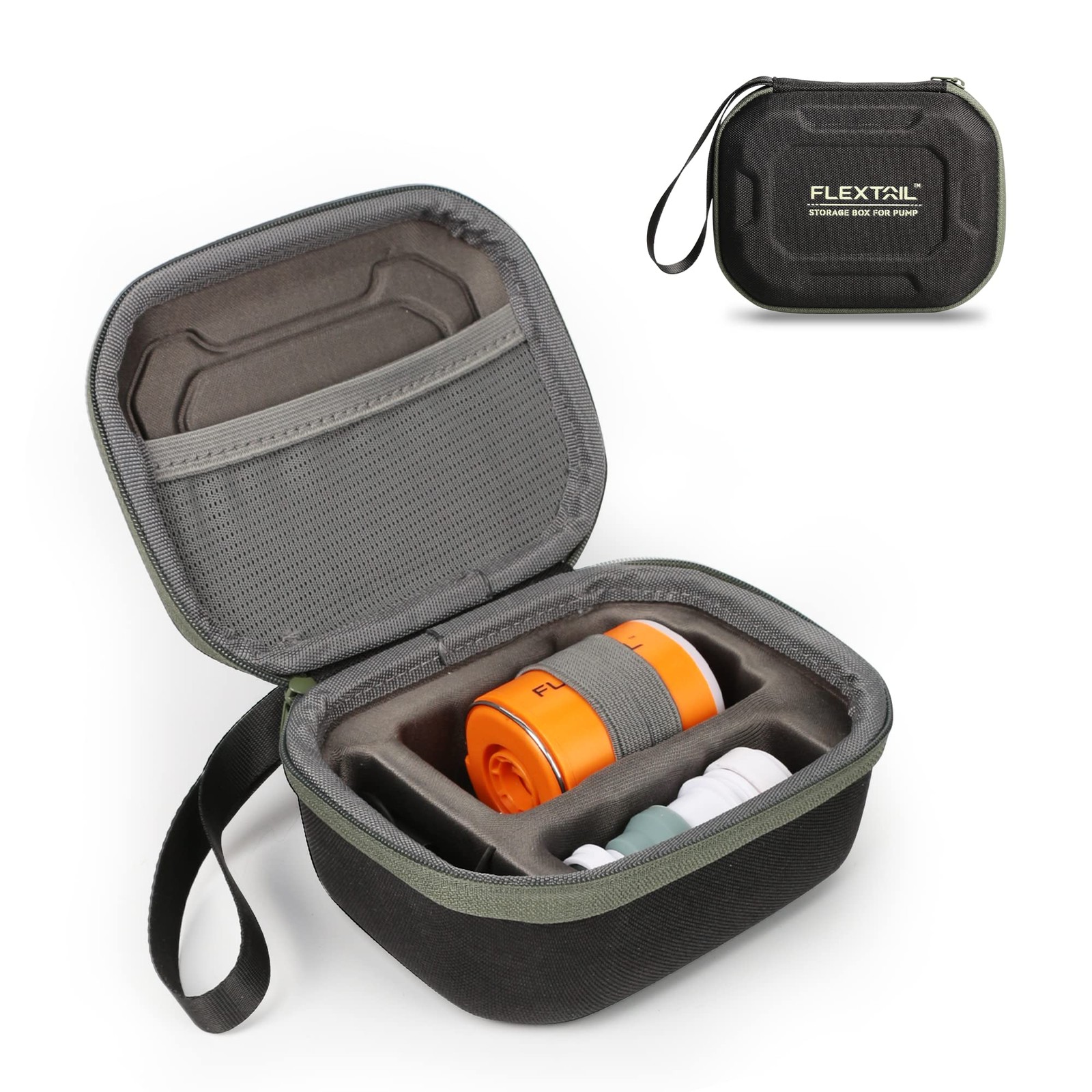 FLEXTAILGEAR Portable Air Pump Case, Rigid 5.5 x 4.3 x 2.8 inches, Black