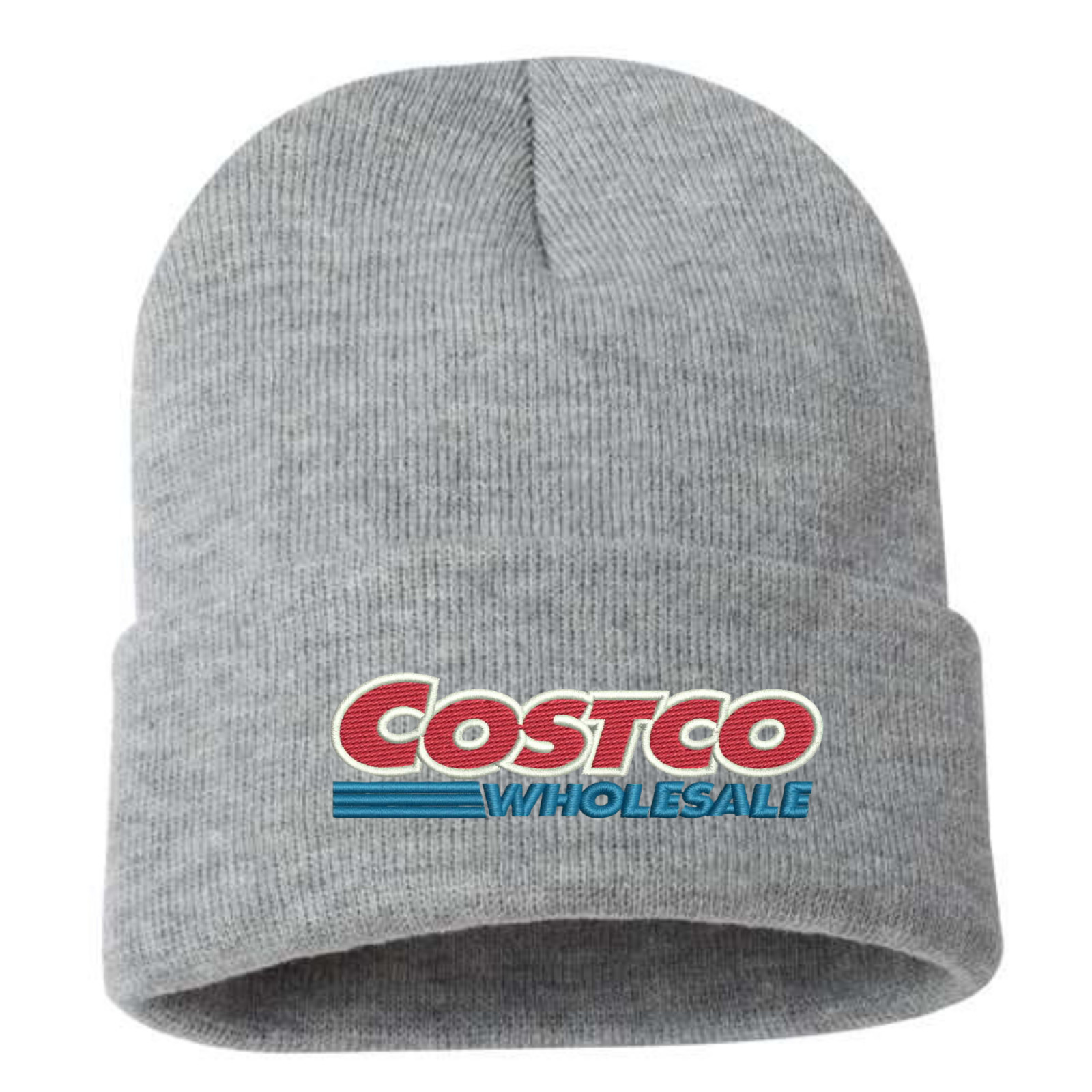 Black White Costco Embroidered Beanie Knit Winter Hat Unisex Warm Work Logo Cap
