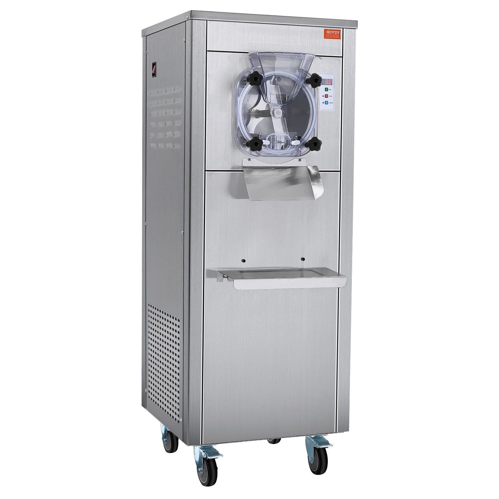 18L/h 6L Stainless Steel Cylinder Hard Serve Ice Cream Machine&Wheels