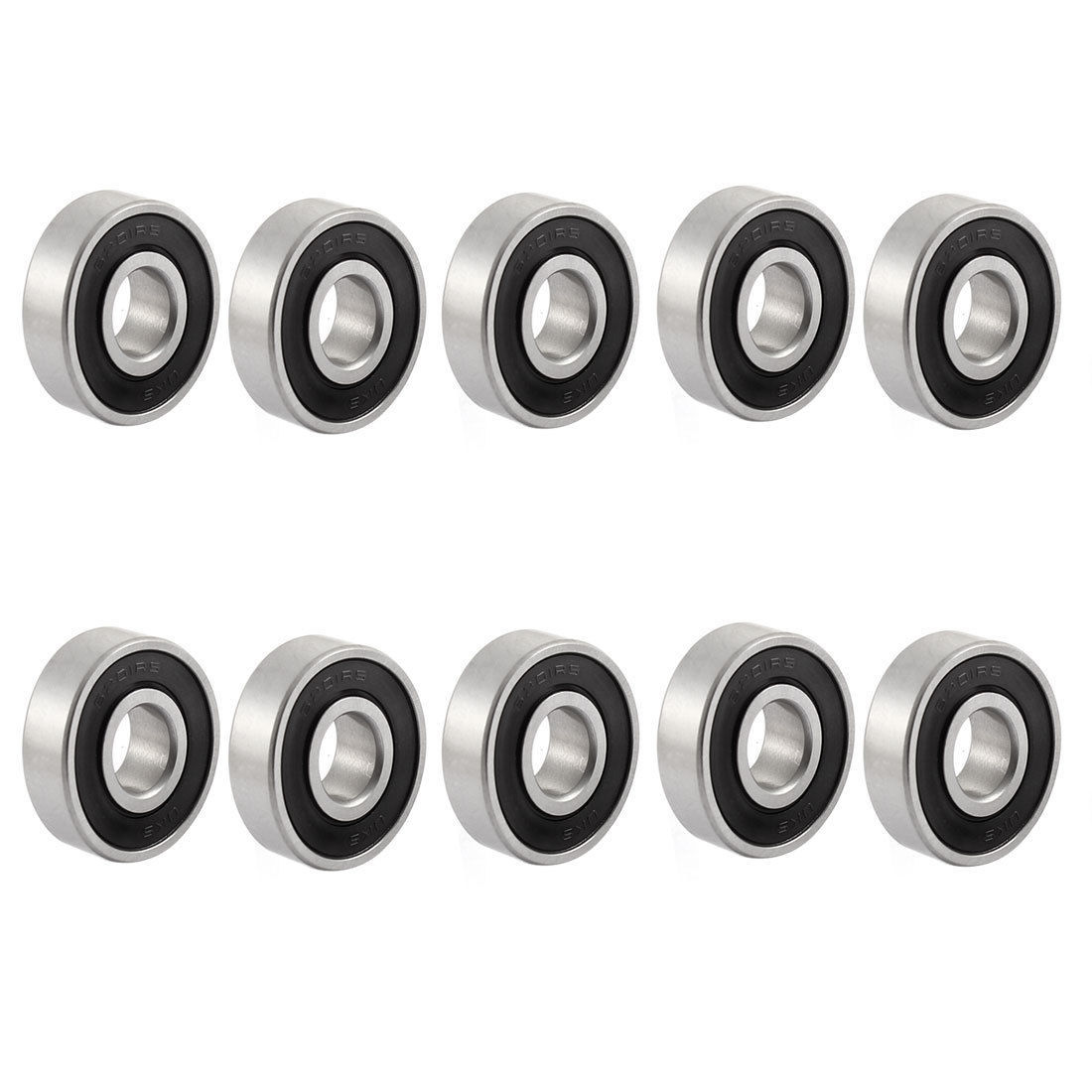 10Pcs 6201-2RS 12mm Inner Dia 32mm OD Shielded Ball Bearing for Electric Motor